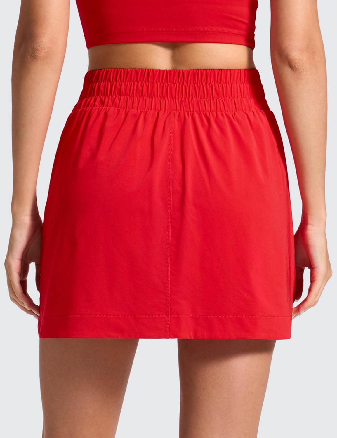 image:imageCRZ YOGA High Waisted Dolphin Golf Skirts for Women Mini Lined A Line Tennis Casual Skort with Side PocketsDeep Red