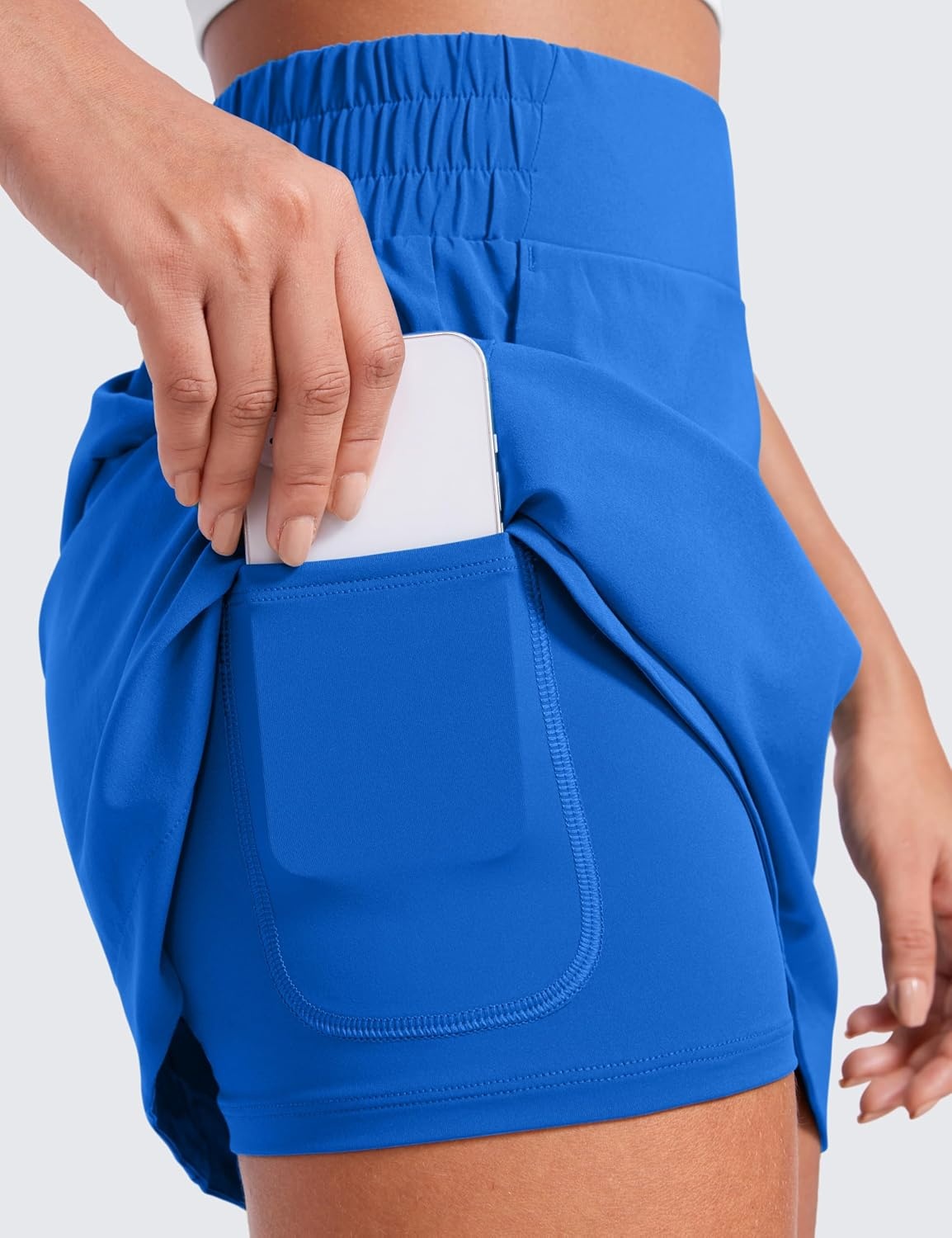 image:imageCRZ YOGA High Waisted Dolphin Golf Skirts for Women Mini Lined A Line Tennis Casual Skort with Side PocketsSparkle Blue