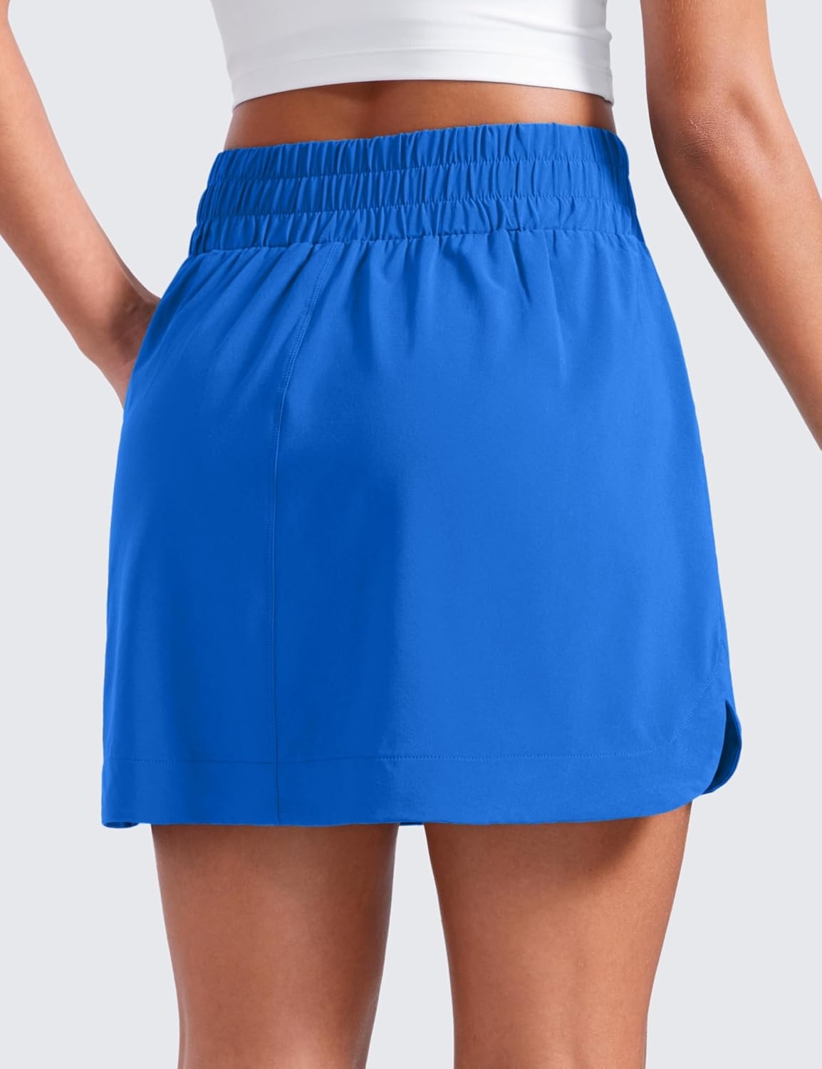 image:imageCRZ YOGA High Waisted Dolphin Golf Skirts for Women Mini Lined A Line Tennis Casual Skort with Side PocketsSparkle Blue