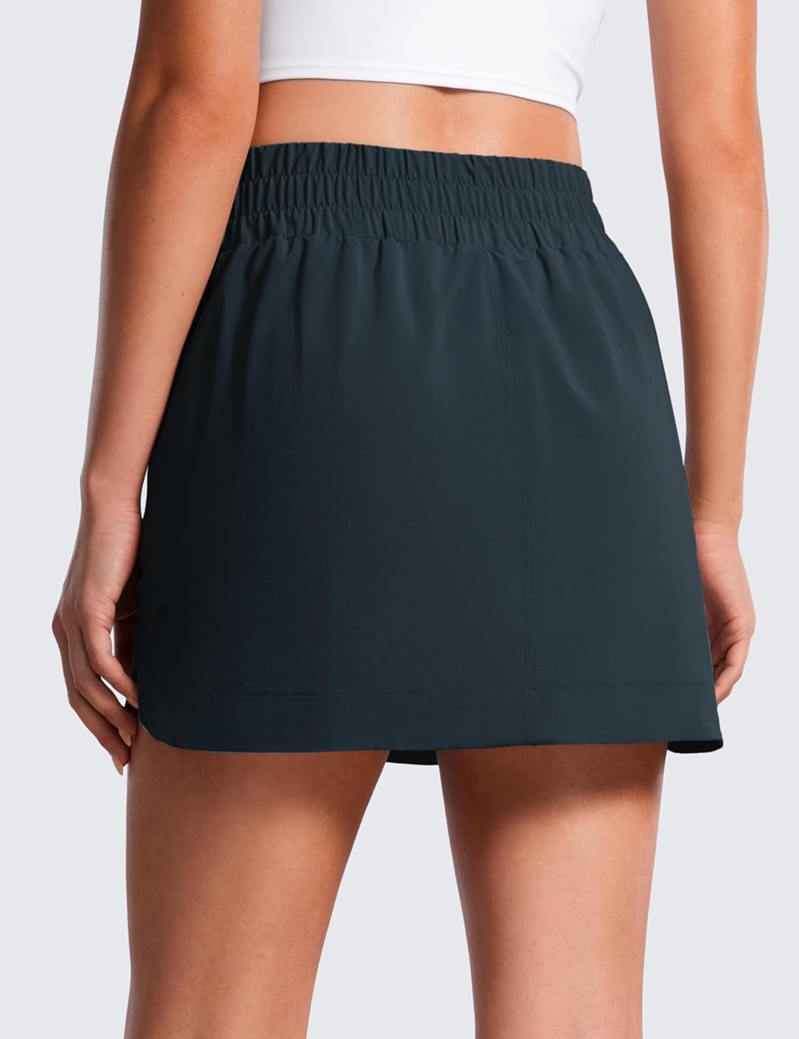 image:imageCRZ YOGA High Waisted Dolphin Golf Skirts for Women Mini Lined A Line Tennis Casual Skort with Side PocketsTrue Navy