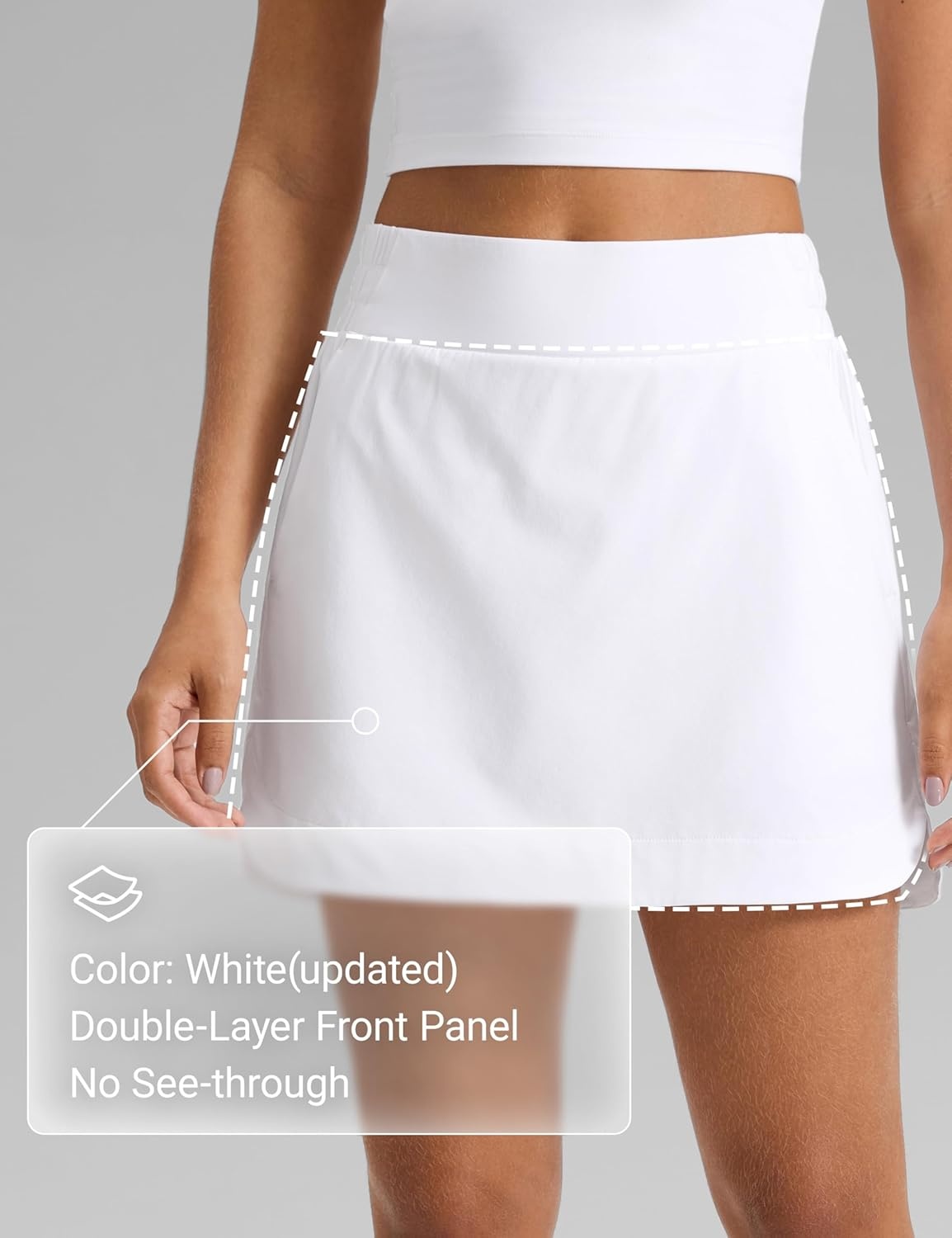 image:imageCRZ YOGA High Waisted Dolphin Golf Skirts for Women Mini Lined A Line Tennis Casual Skort with Side PocketsWhiteupdated