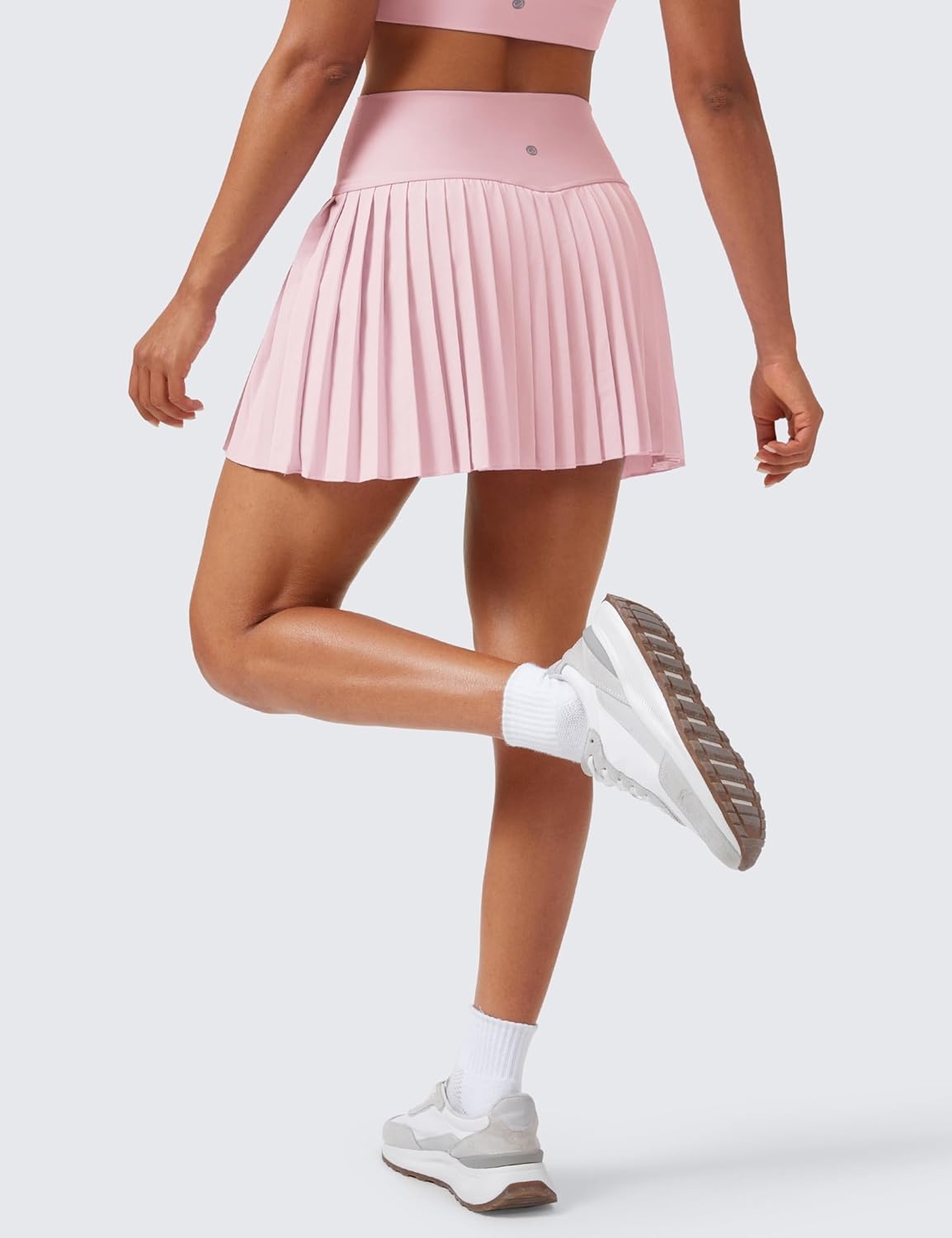 image:imageCRZ YOGA High Waisted Pleated Tennis Skirts for Women Mini Lined Casual Tummy Control Skort with PocketsStrawberry Pink