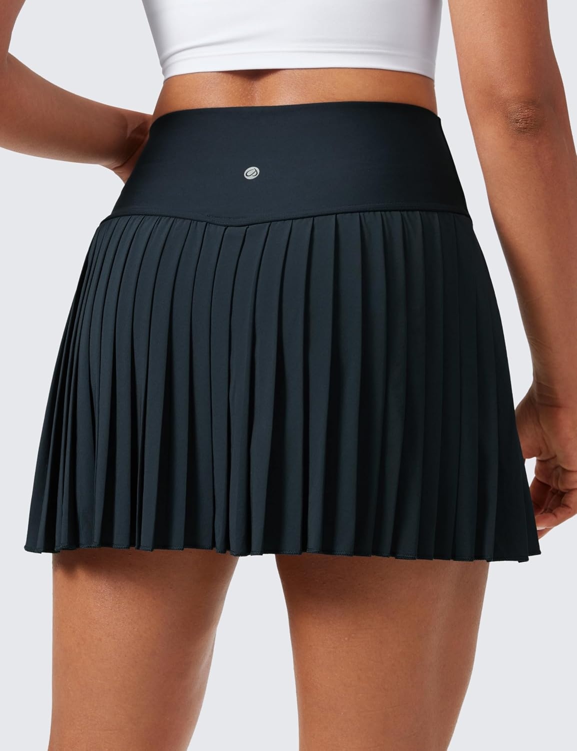 image:imageCRZ YOGA High Waisted Pleated Tennis Skirts for Women Mini Lined Casual Tummy Control Skort with PocketsTrue Navy