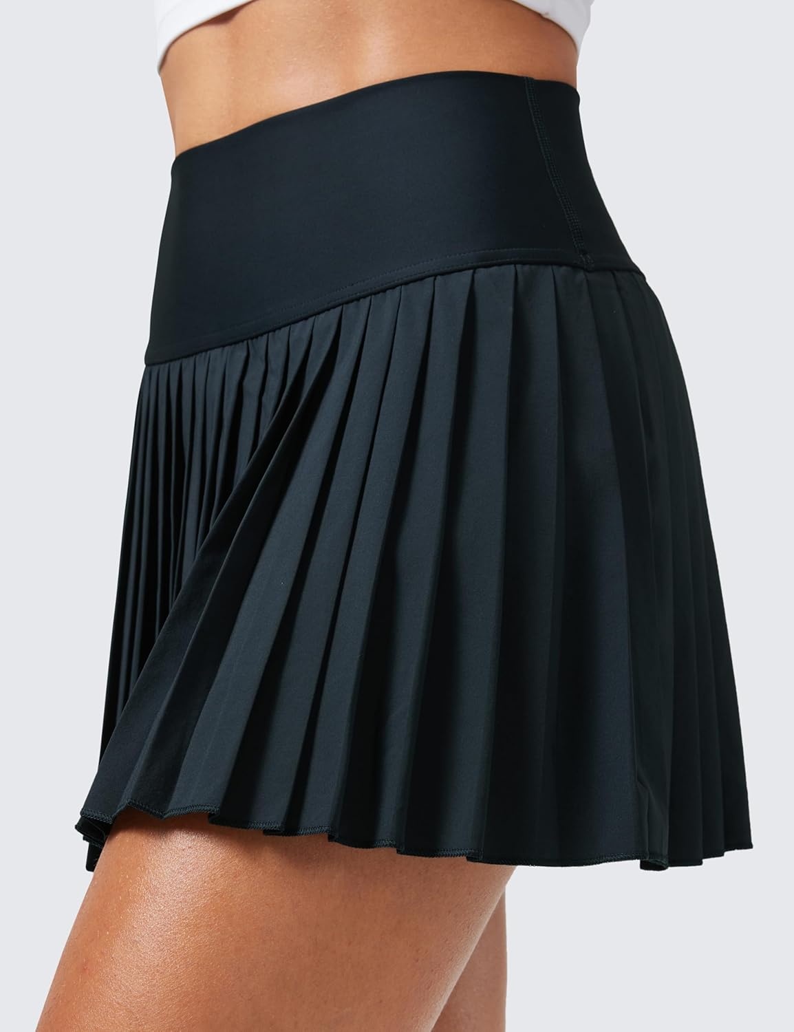 image:imageCRZ YOGA High Waisted Pleated Tennis Skirts for Women Mini Lined Casual Tummy Control Skort with PocketsTrue Navy