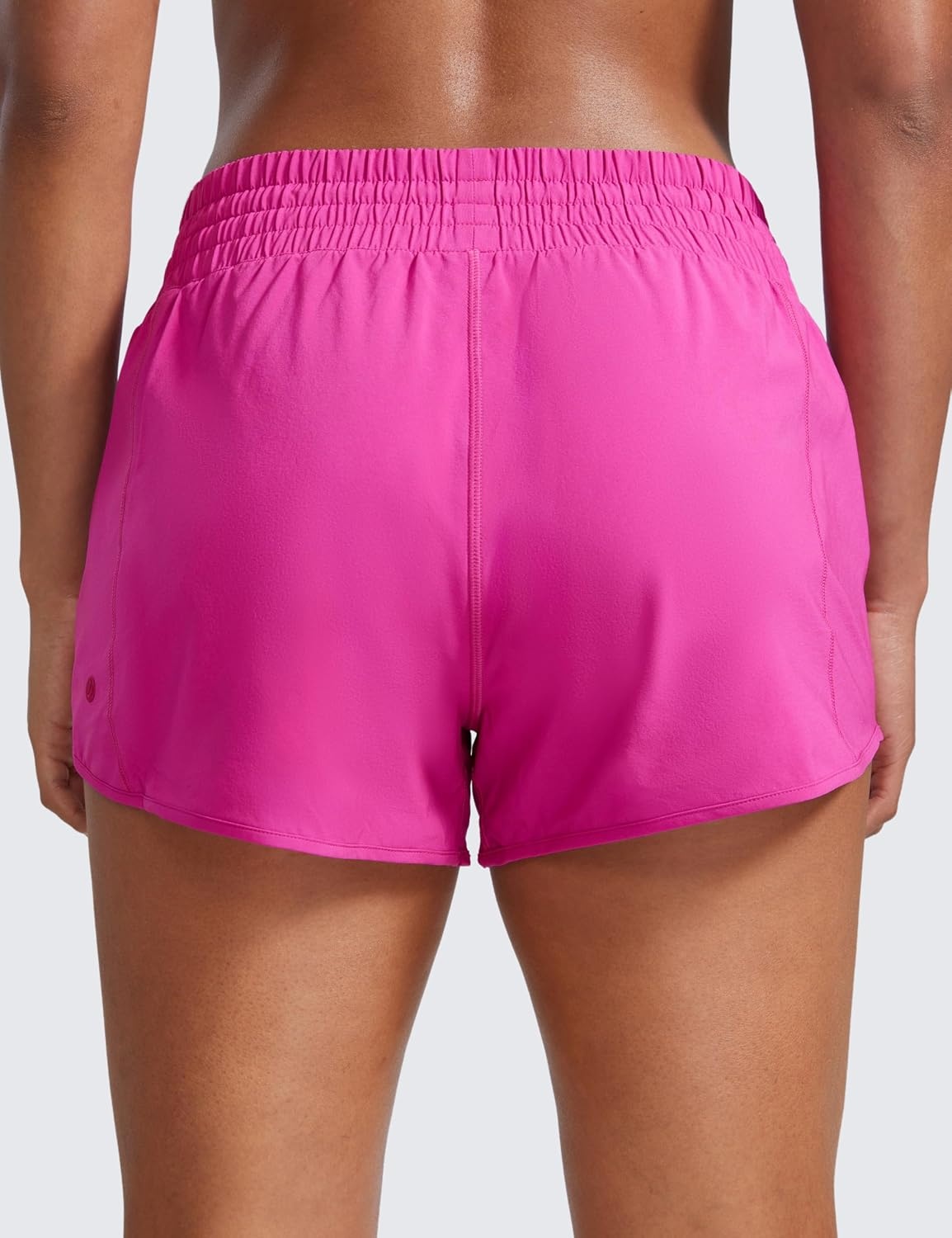 image:imageCRZ YOGA High Waisted Running Shorts for Women 25 Mesh Liner Quick Dry for Workout Sport Athletic with Zipper PocketHibiscus Purple