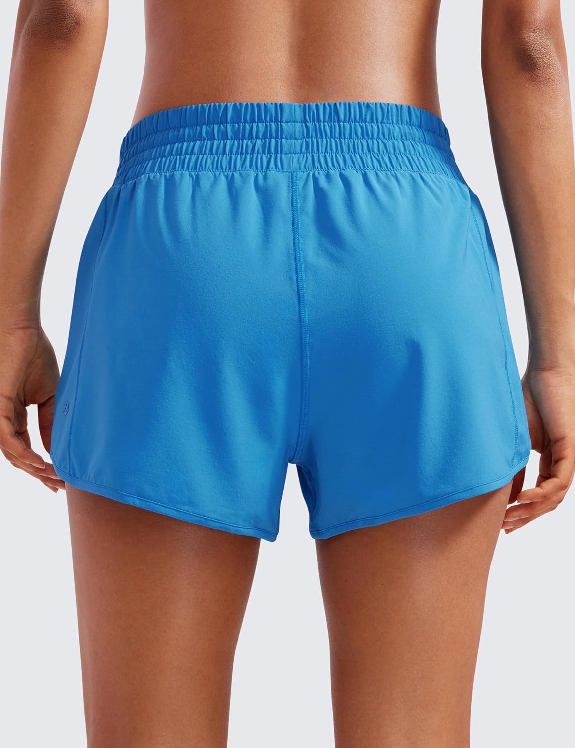 image:imageCRZ YOGA High Waisted Running Shorts for Women 25 Mesh Liner Quick Dry for Workout Sport Athletic with Zipper PocketMadagascar Blue