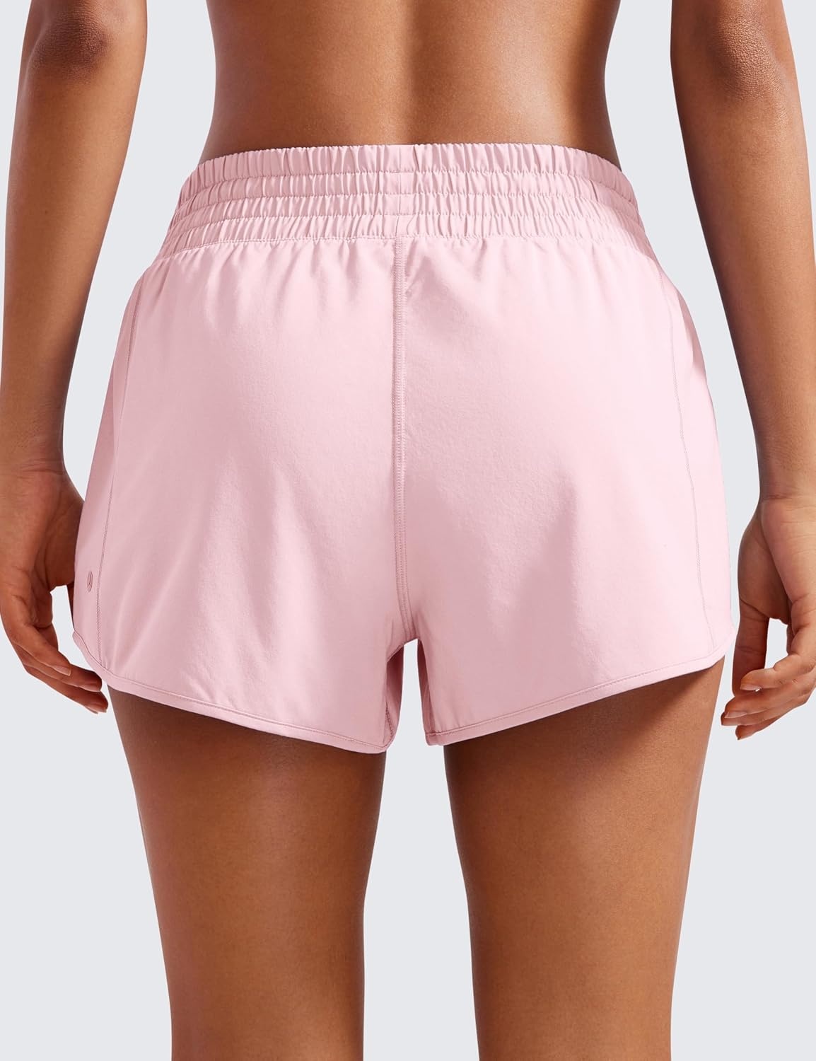 image:imageCRZ YOGA High Waisted Running Shorts for Women 25 Mesh Liner Quick Dry for Workout Sport Athletic with Zipper PocketStrawberry Pink