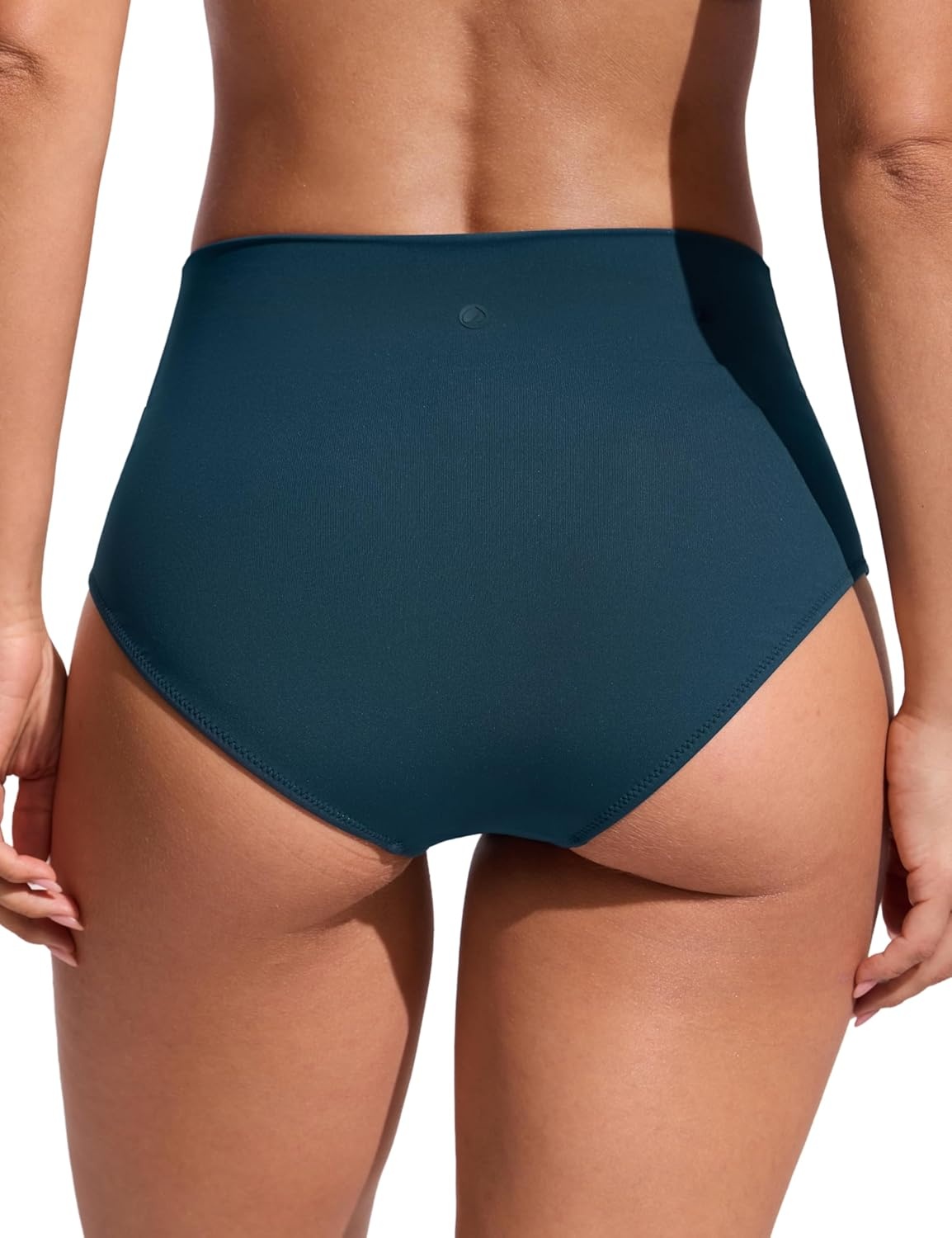 image:imageCRZ YOGA High Waisted V Cut Bikini Bottom for Women Cross Front Bathing Swimsuit Full Coverage Swim BriefsInsignia Blue