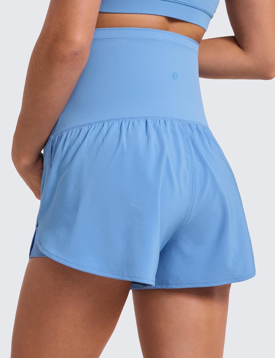 image:imageCRZ YOGA Lightweight Maternity Dolphin Workout Shorts 3 Soft Athletic Running Casual Womens Pregnancy with Liner PocketsParty Blue