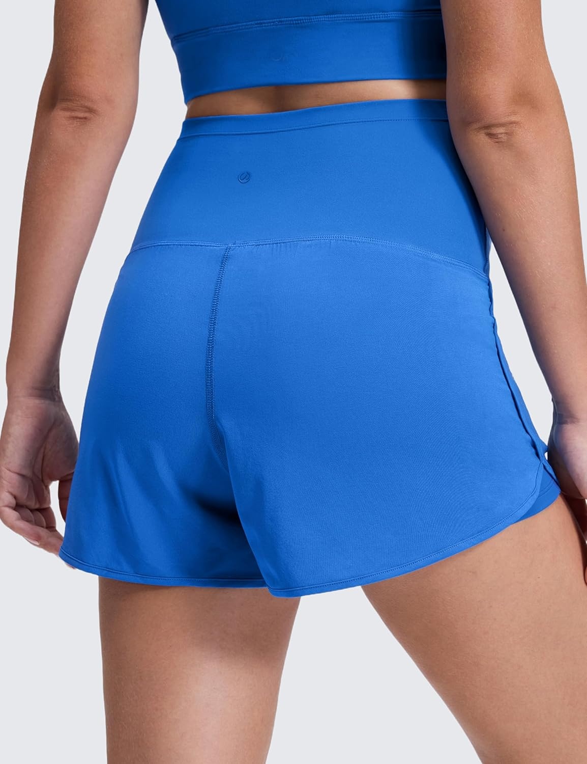 image:imageCRZ YOGA Lightweight Maternity Dolphin Workout Shorts 3 Soft Athletic Running Casual Womens Pregnancy with Liner PocketsSparkle Blue
