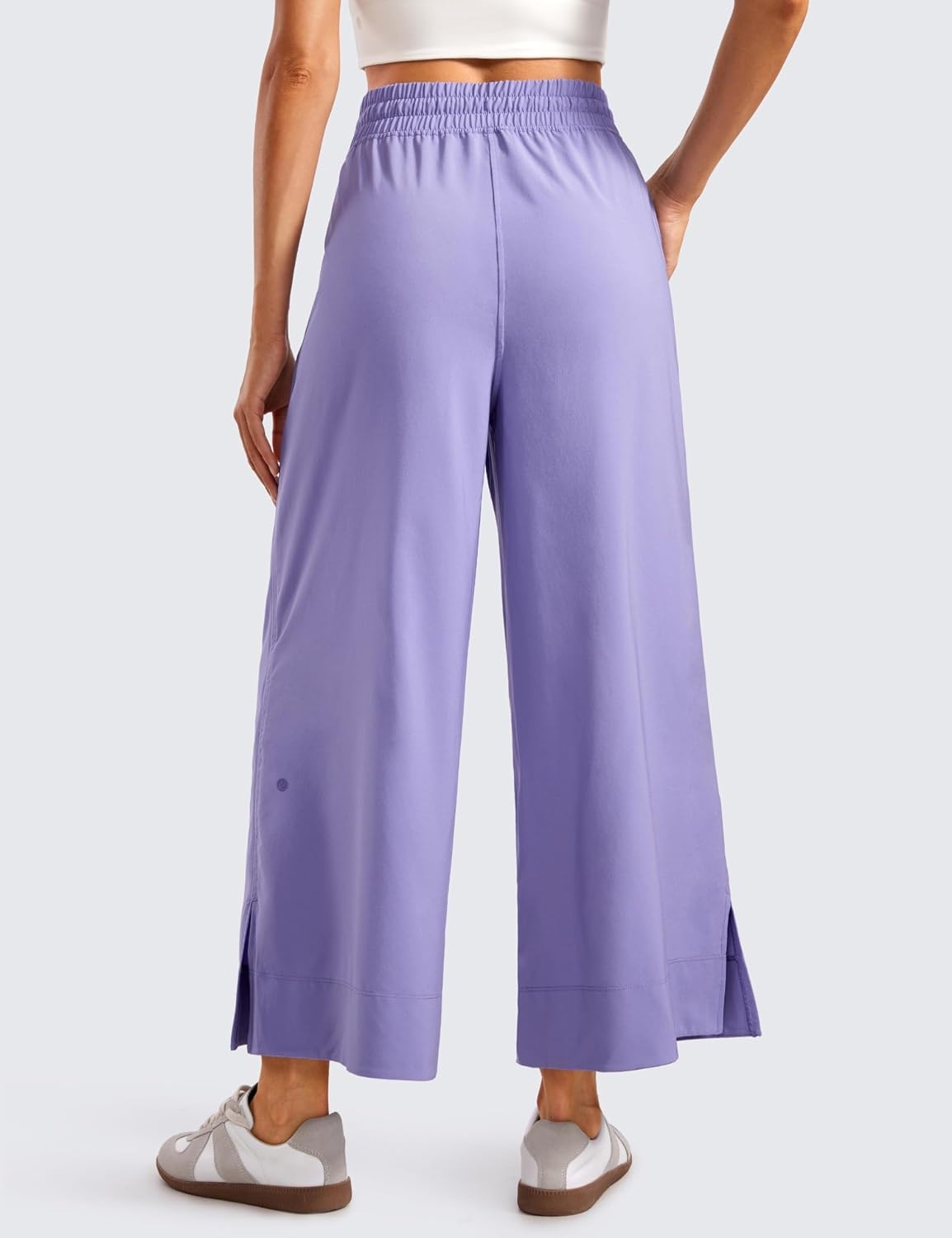 image:imageCRZ YOGA Lightweight Wide Leg Cropped Pants for Women 25 Casual Travel Work Sweatpants SummerDark Lavender Purple