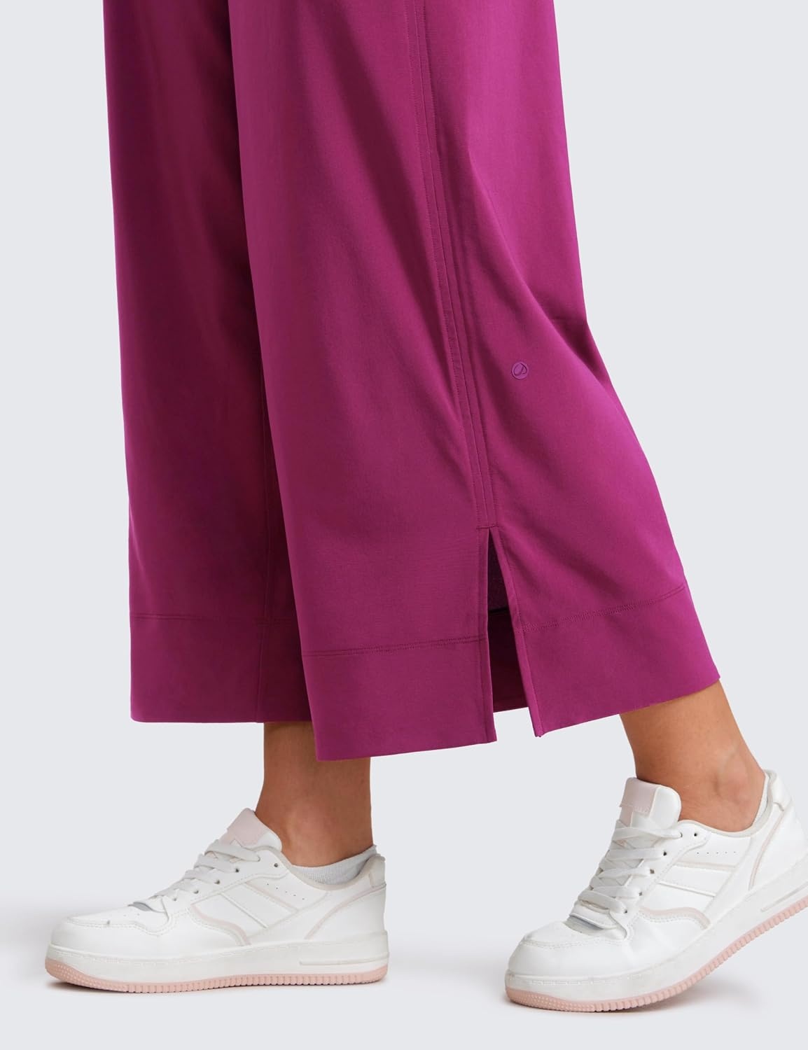 image:imageCRZ YOGA Lightweight Wide Leg Cropped Pants for Women 25 Casual Travel Work Sweatpants SummerMagenta Purple