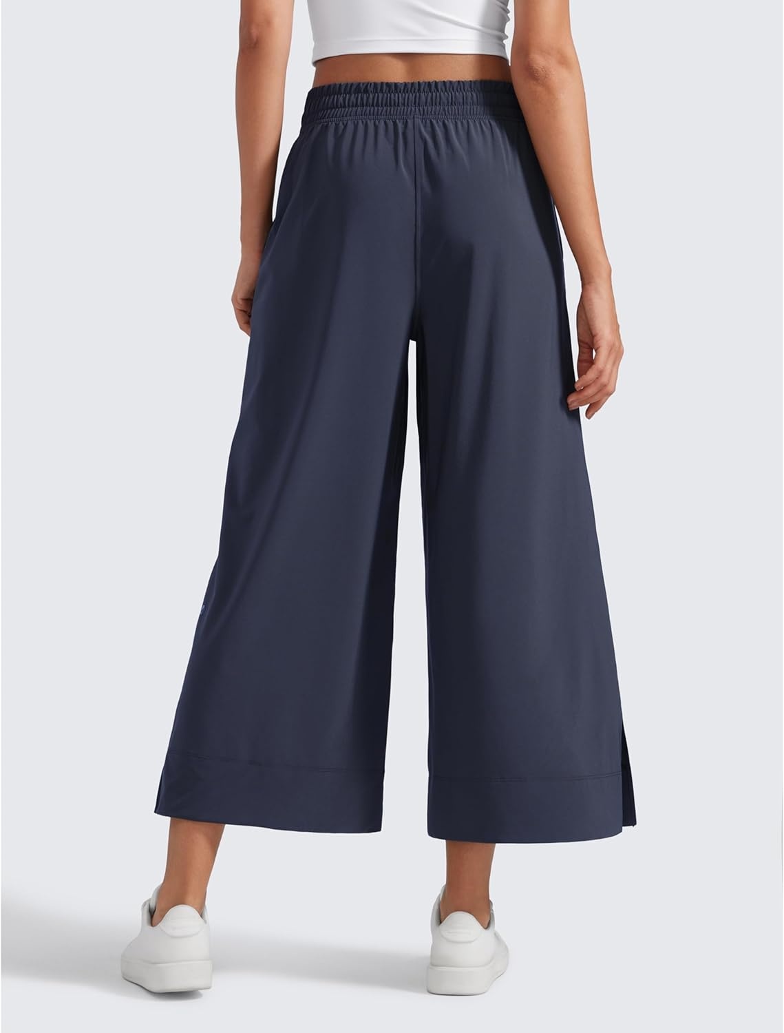 image:imageCRZ YOGA Lightweight Wide Leg Cropped Pants for Women 25 Casual Travel Work Sweatpants SummerNavy