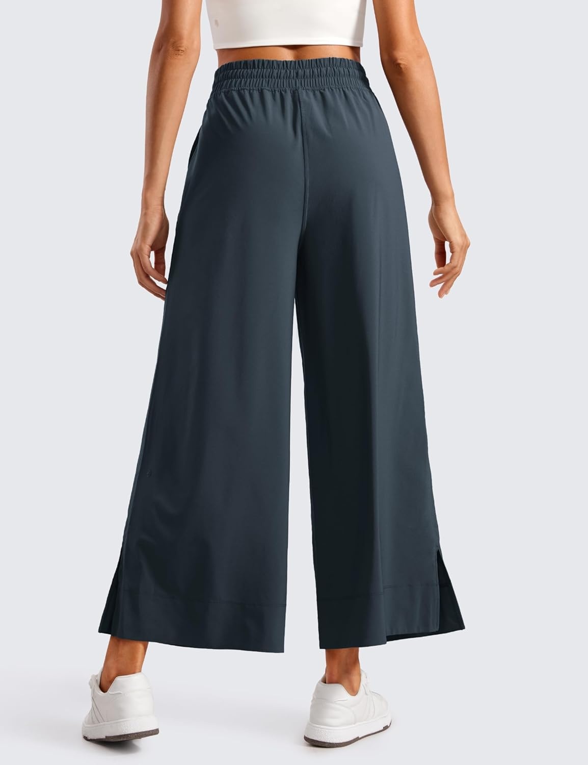 image:imageCRZ YOGA Lightweight Wide Leg Cropped Pants for Women 25 Casual Travel Work Sweatpants SummerTrue Navy