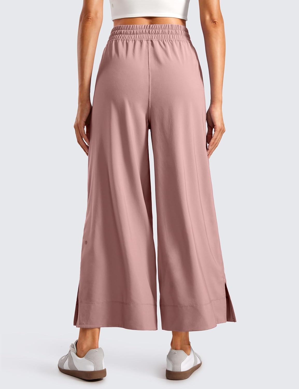 image:imageCRZ YOGA Lightweight Wide Leg Cropped Pants for Women 25 Casual Travel Work Sweatpants SummerTwilight Rose Pink
