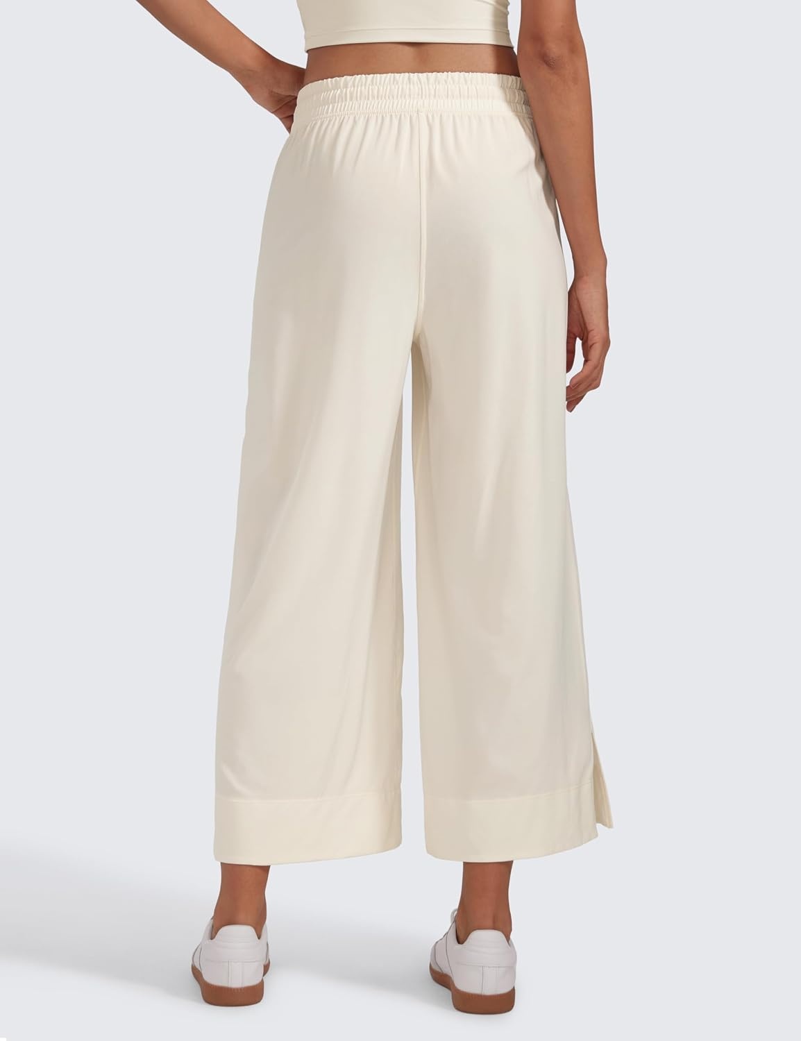 image:imageCRZ YOGA Lightweight Wide Leg Cropped Pants for Women 25 Casual Travel Work Sweatpants SummerWhite Apricot
