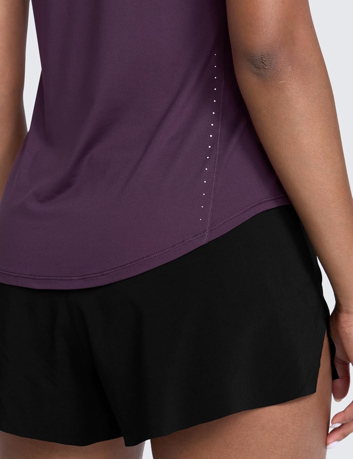 image:imageCRZ YOGA Lightweight Workout Tank Tops for Women Athletic Running Sleeveless Shirts Racerback High Neck TShirtDeep Crocus Violet3