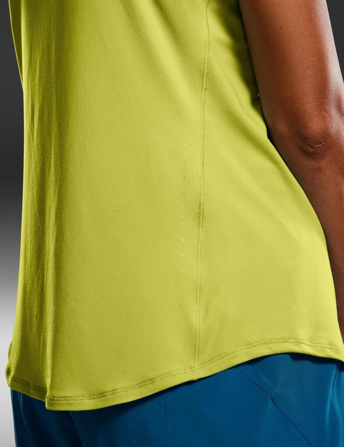 image:imageCRZ YOGA Lightweight Workout Tank Tops for Women Athletic Running Sleeveless Shirts Racerback High Neck TShirtLuminous Yellow
