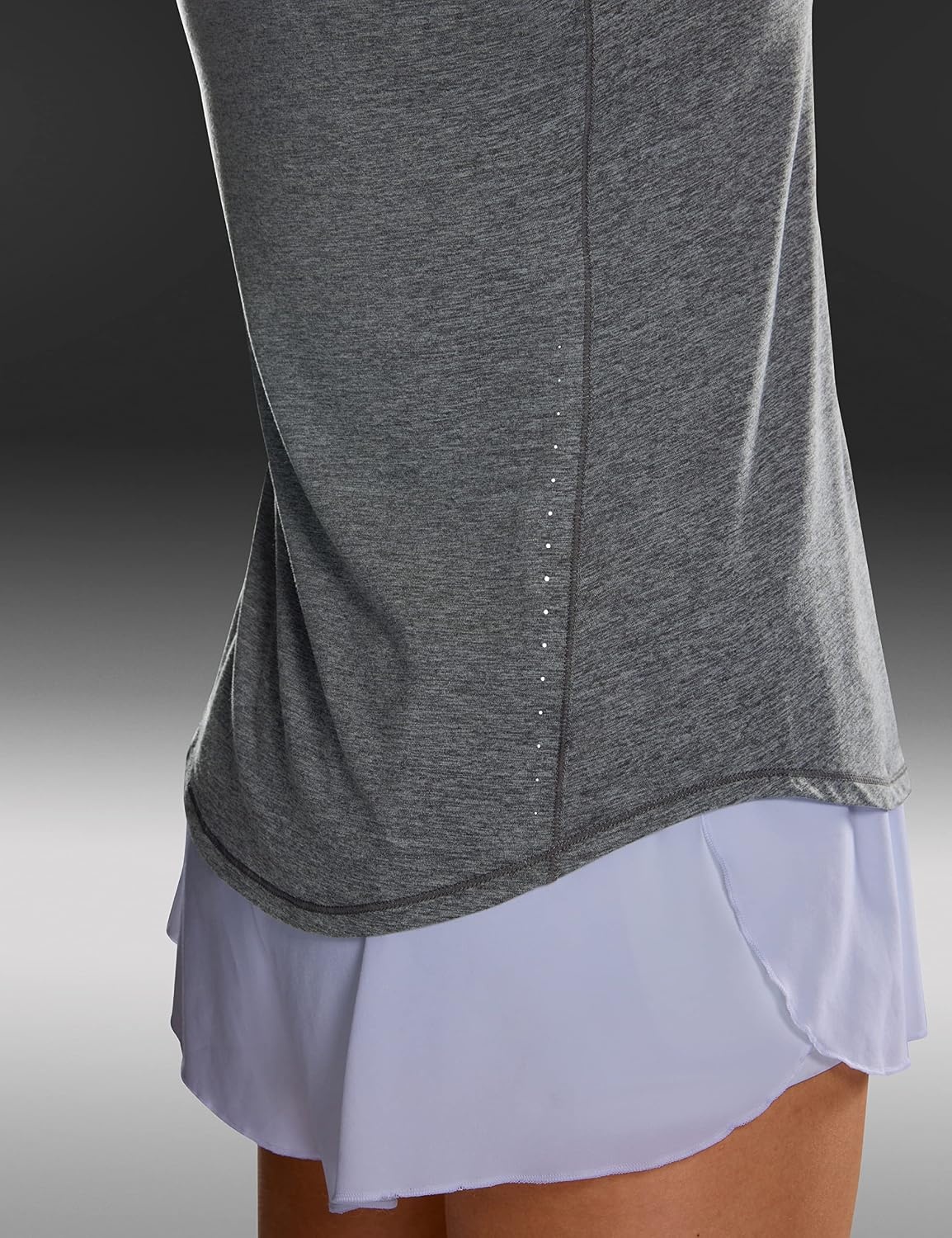 image:imageCRZ YOGA Lightweight Workout Tank Tops for Women Athletic Running Sleeveless Shirts Racerback High Neck TShirtPlatinum Heather