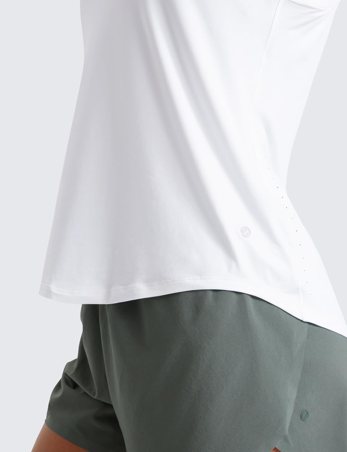 image:imageCRZ YOGA Lightweight Workout Tank Tops for Women Athletic Running Sleeveless Shirts Racerback High Neck TShirtWhite