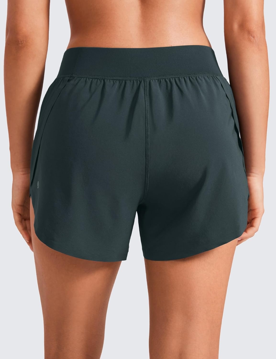 image:imageCRZ YOGA Mid Waisted Split Running Shorts for Women 4 Comfy Mesh Liner for Workout Athletic Gym Track Quick DryMelanite