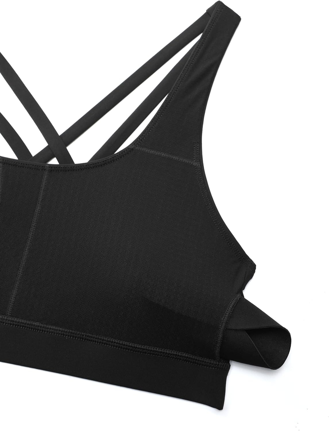 image:imageCRZ YOGA Naked Feeling Strappy Padded Sports Bras for Women Fitness Workout Top Criss Cross Back Yoga CamiBlack