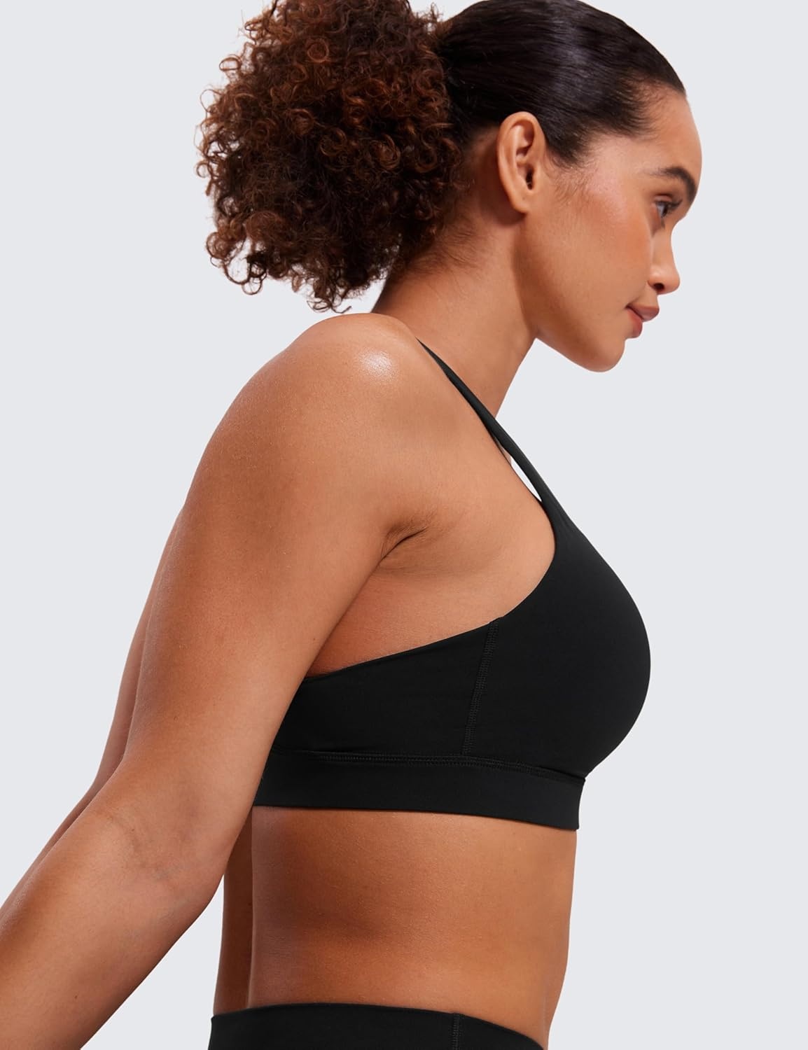 image:imageCRZ YOGA Naked Feeling Strappy Padded Sports Bras for Women Fitness Workout Top Criss Cross Back Yoga CamiBlack
