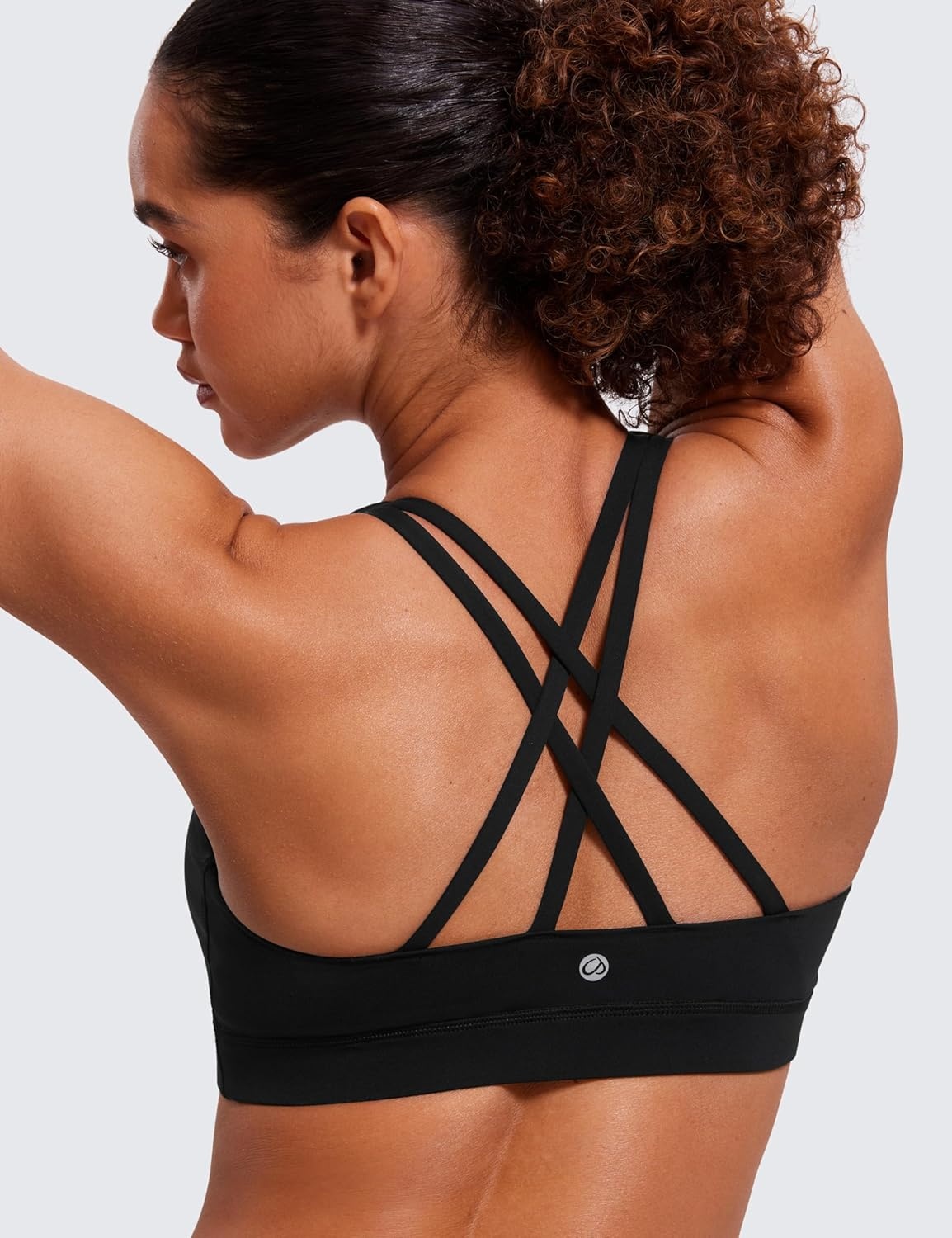 image:imageCRZ YOGA Naked Feeling Strappy Padded Sports Bras for Women Fitness Workout Top Criss Cross Back Yoga CamiBlack