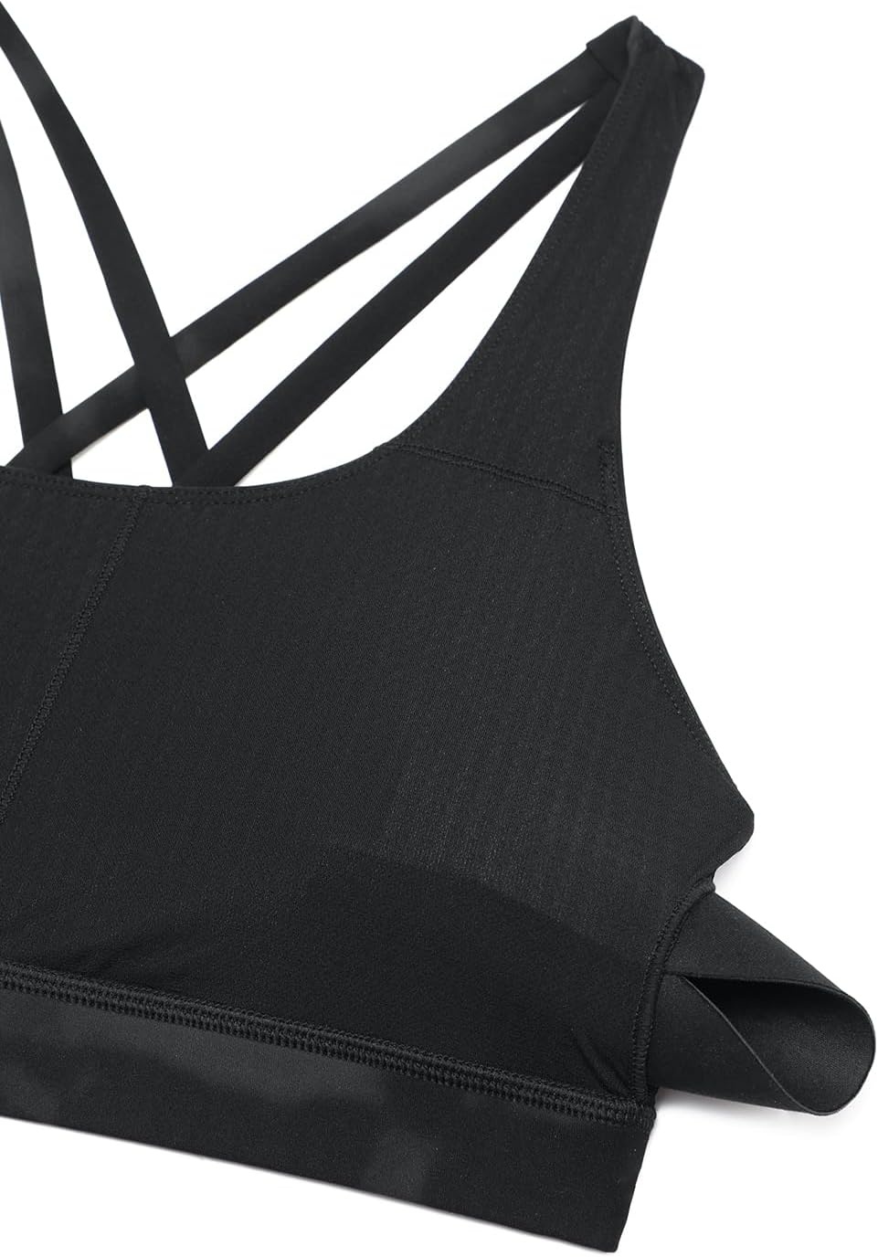 image:imageCRZ YOGA Naked Feeling Strappy Padded Sports Bras for Women Fitness Workout Top Criss Cross Back Yoga CamiBlack Tie Dye Flowers