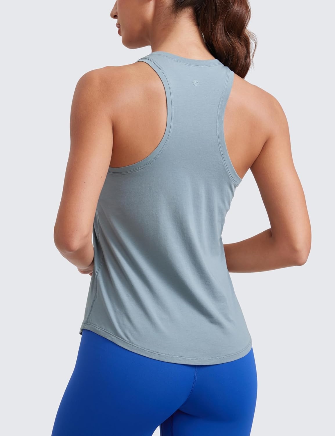 image:imageCRZ YOGA Pima Cotton Racerback Tank Tops for Women Workout Athletic Casual Soft Scoop Neck Sleeveless ShirtsBelgian Blue