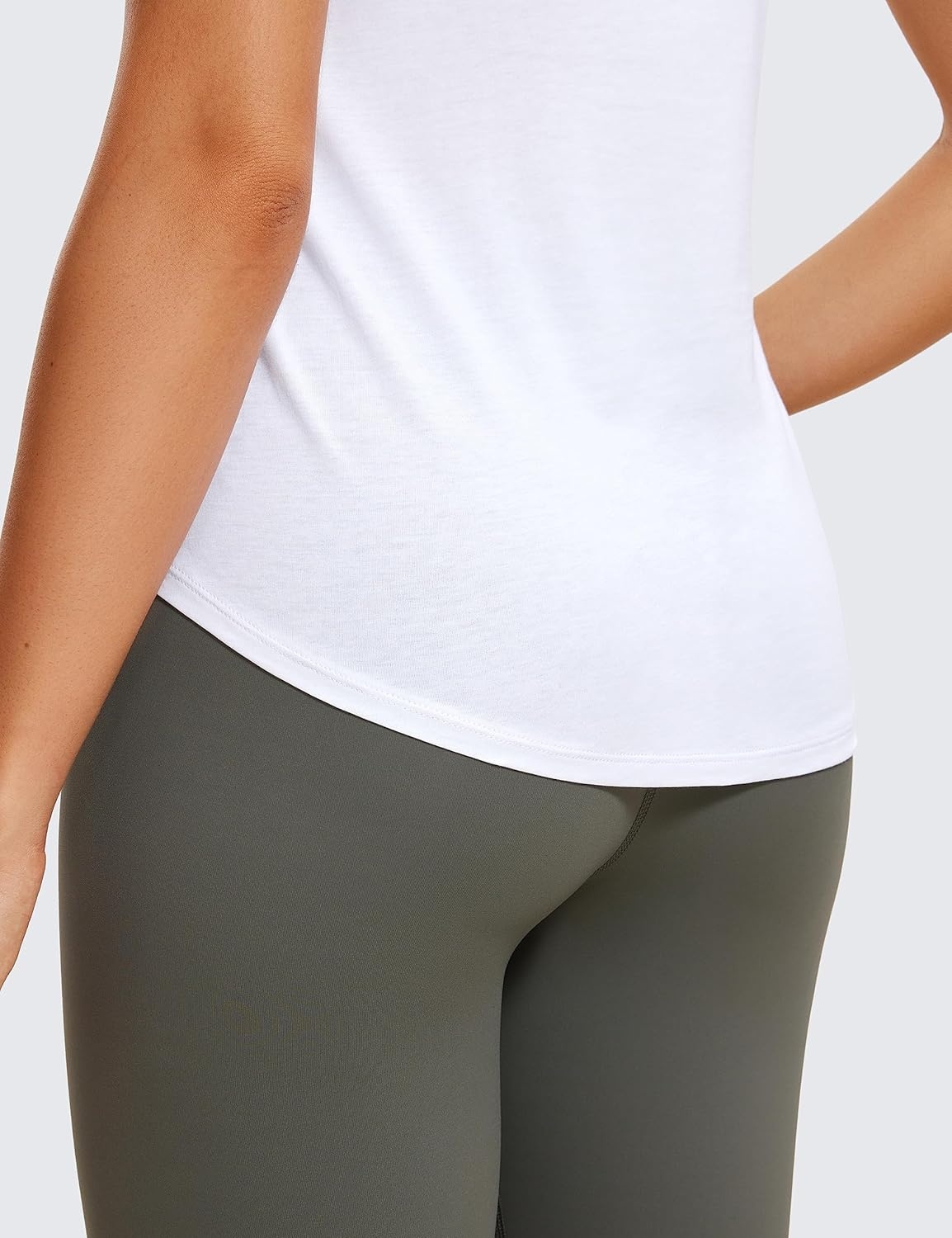 image:imageCRZ YOGA Pima Cotton Racerback Tank Tops for Women Workout Athletic Casual Soft Scoop Neck Sleeveless ShirtsWhite