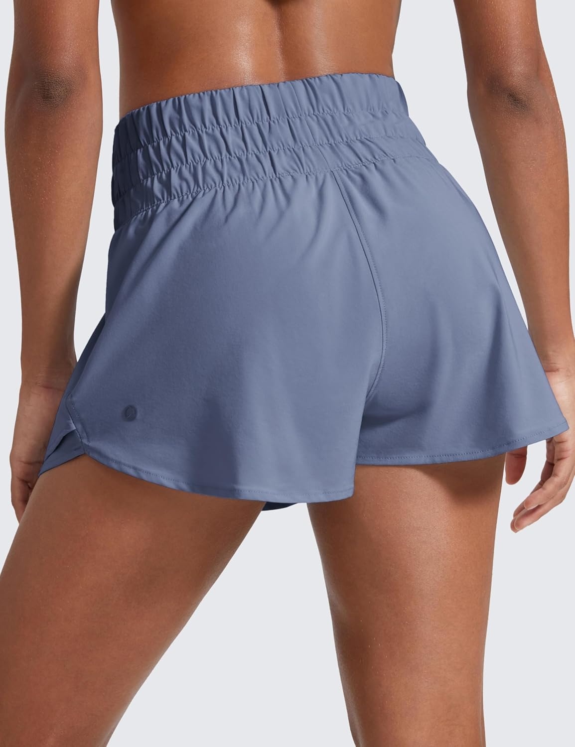 image:imageCRZ YOGA Ruffle Skirt Overlay Athletic Shorts for Women High Waisted Flowy for Workout Running Tennis with Zip PocketOasis Blue