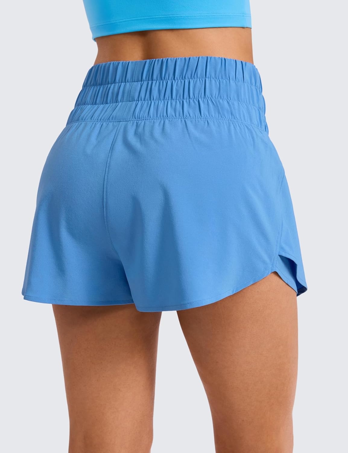 image:imageCRZ YOGA Ruffle Skirt Overlay Athletic Shorts for Women High Waisted Flowy for Workout Running Tennis with Zip PocketParty Blue