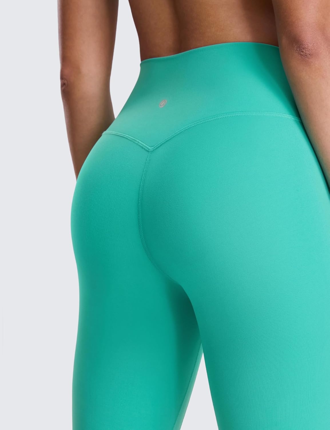 image:imageCRZ YOGA SculptAir No Front Seam Yoga Leggings 25 High Waisted Womens Pants Workout Pilates Athletic V Back Buttery SoftAtlantis Green