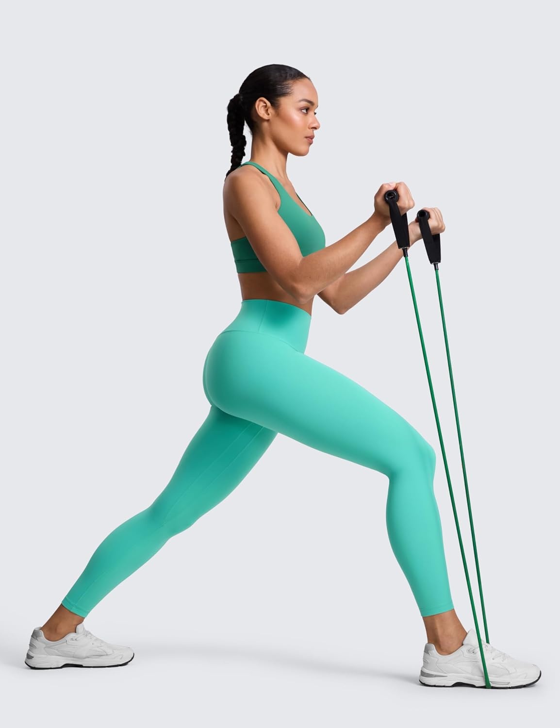 image:imageCRZ YOGA SculptAir No Front Seam Yoga Leggings 25 High Waisted Womens Pants Workout Pilates Athletic V Back Buttery SoftAtlantis Green