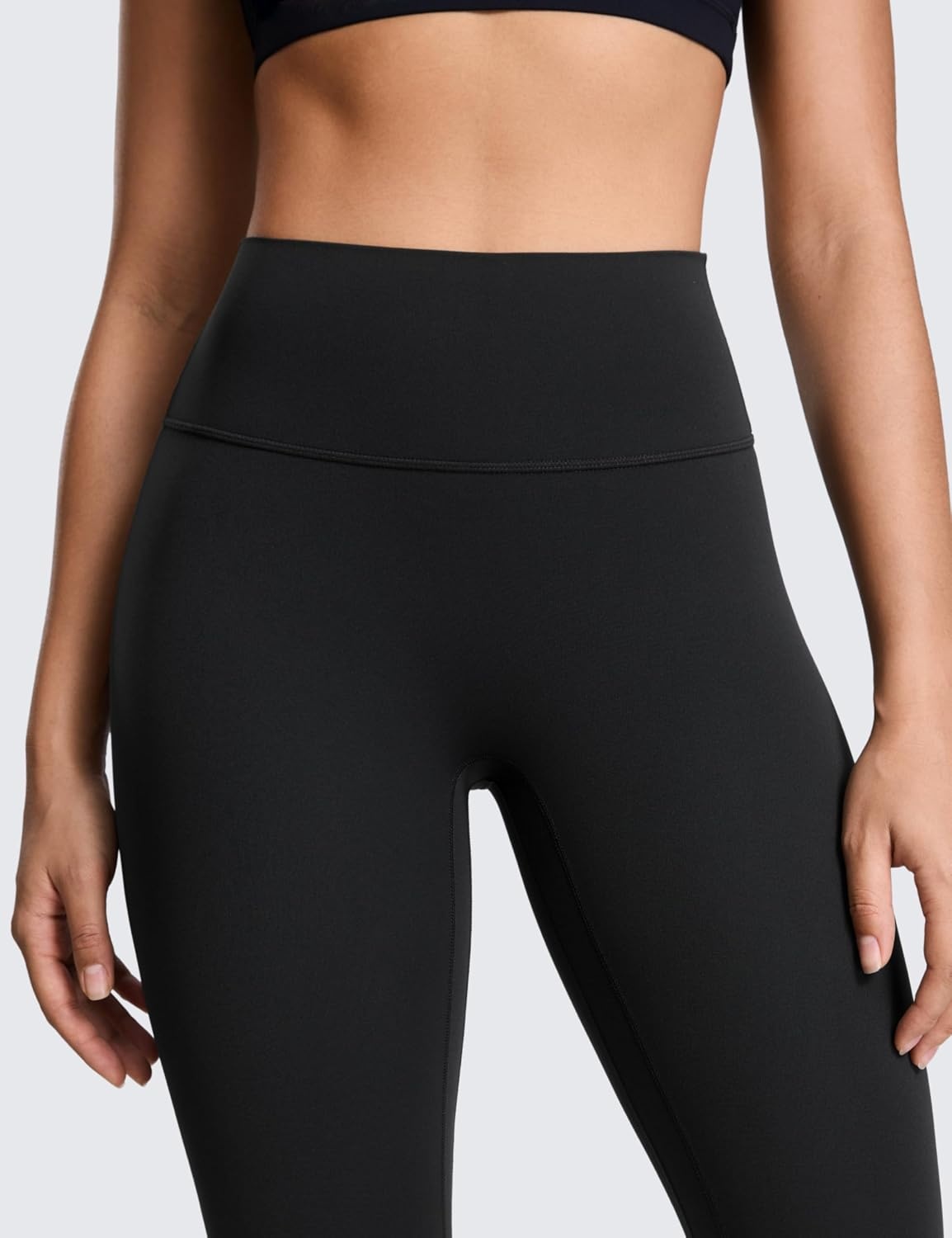 image:imageCRZ YOGA SculptAir No Front Seam Yoga Leggings 25 High Waisted Womens Pants Workout Pilates Athletic V Back Buttery SoftBlack