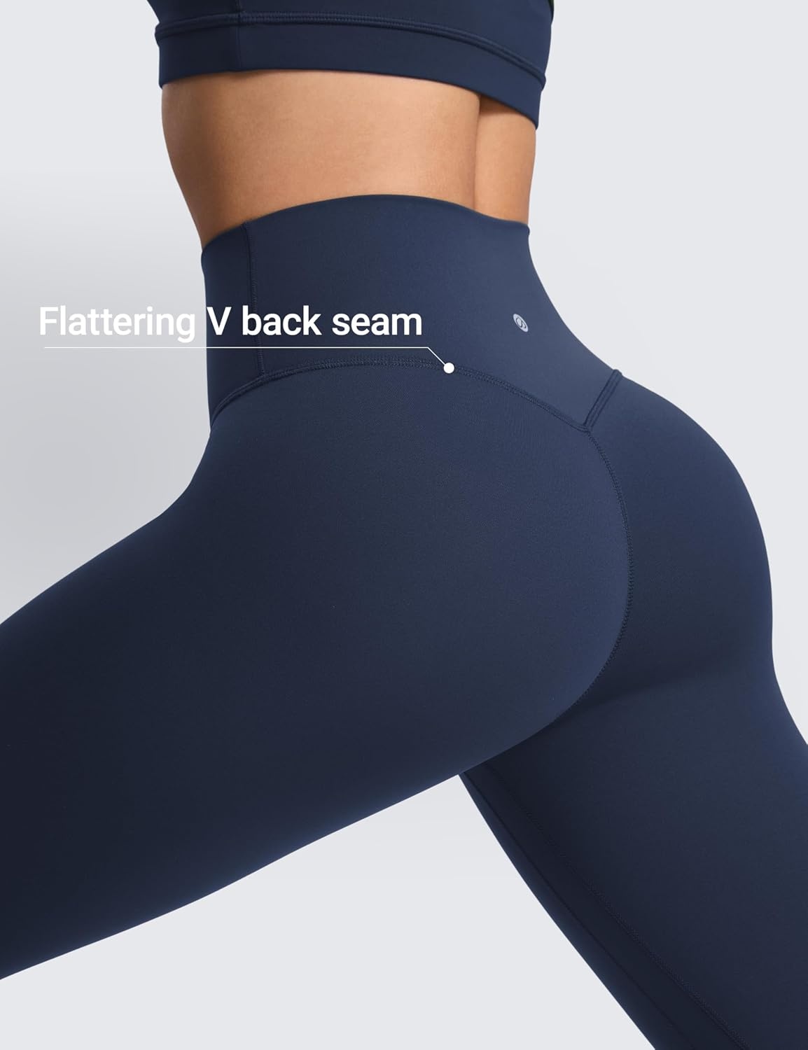 image:imageCRZ YOGA SculptAir No Front Seam Yoga Leggings 25 High Waisted Womens Pants Workout Pilates Athletic V Back Buttery SoftClub Blue