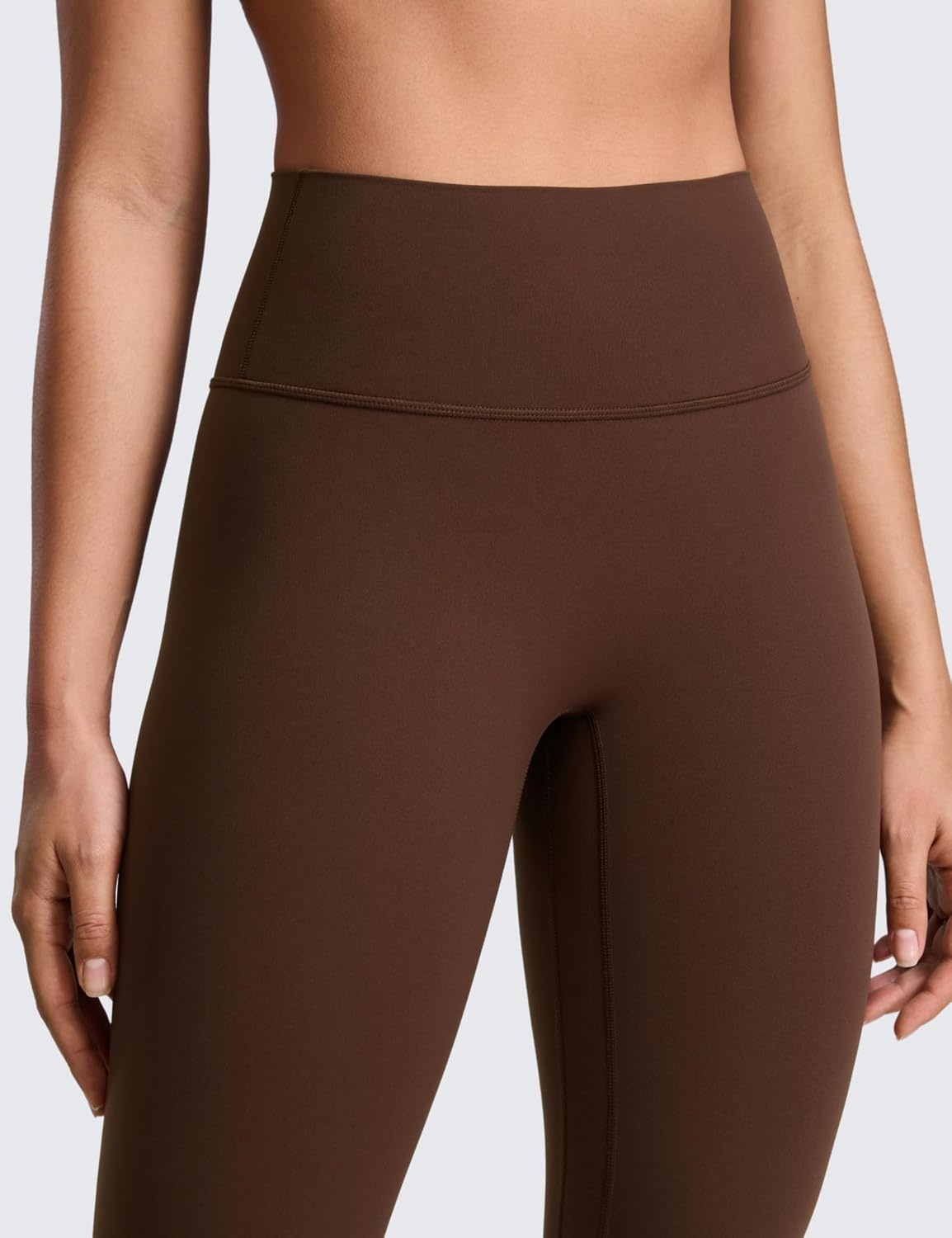 image:imageCRZ YOGA SculptAir No Front Seam Yoga Leggings 25 High Waisted Womens Pants Workout Pilates Athletic V Back Buttery SoftLava Brown
