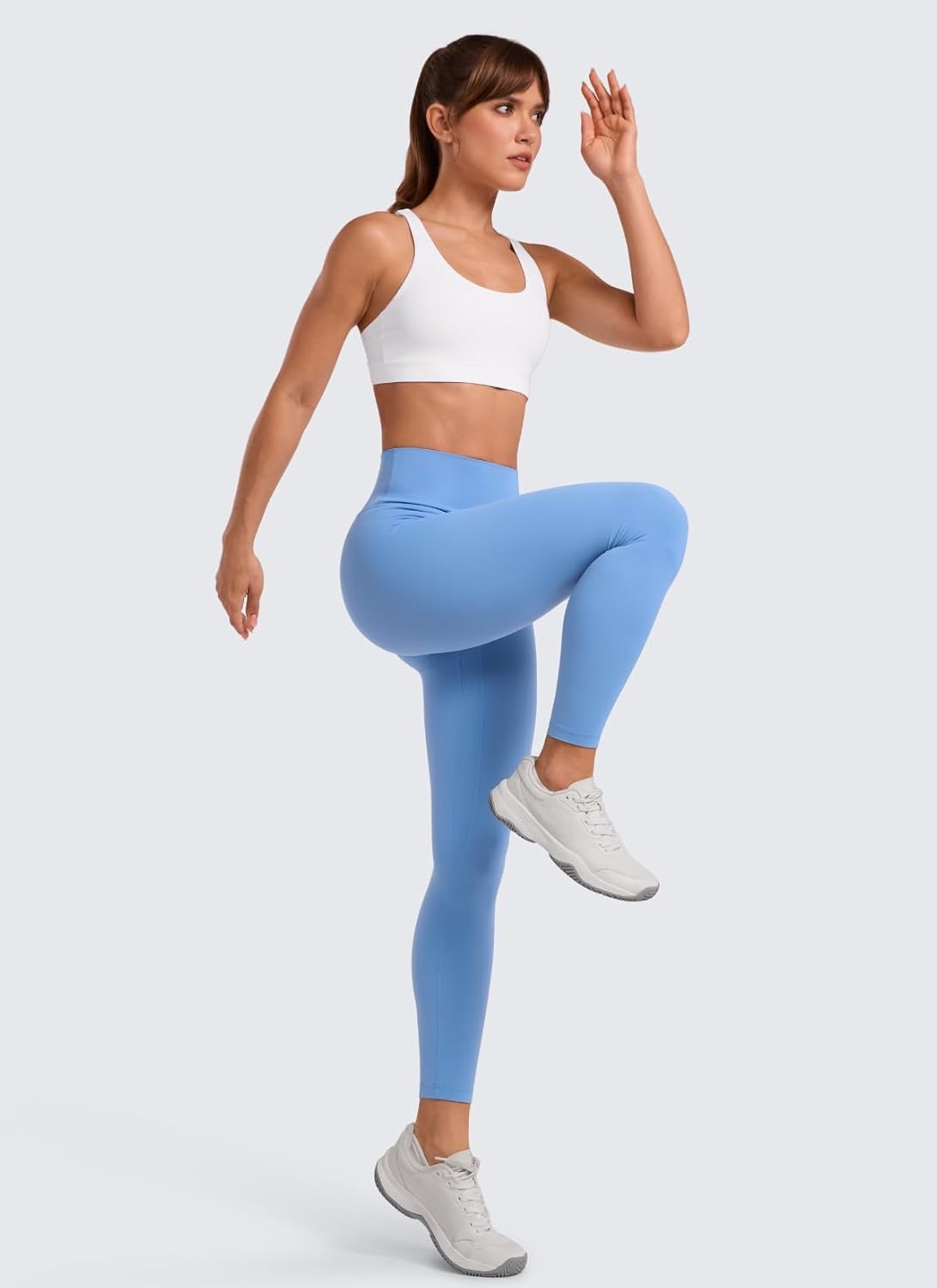 image:imageCRZ YOGA SculptAir No Front Seam Yoga Leggings 25 High Waisted Womens Pants Workout Pilates Athletic V Back Buttery SoftParty Blue