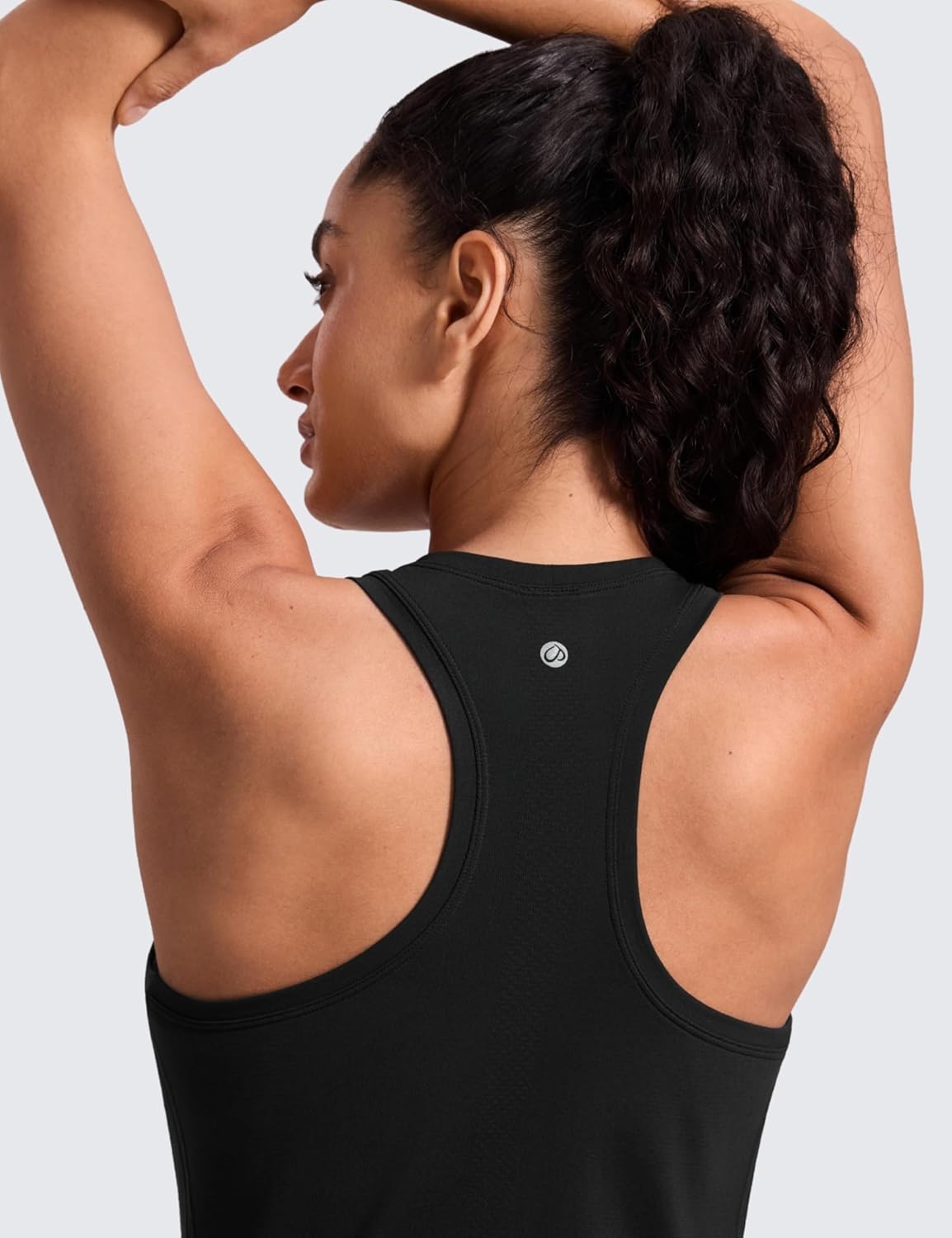 image:imageCRZ YOGA Seamless Racerback Tank Tops for Women Gym Workout Athletic Running Sleeveless Shirts Breathable Scoop NeckBlack