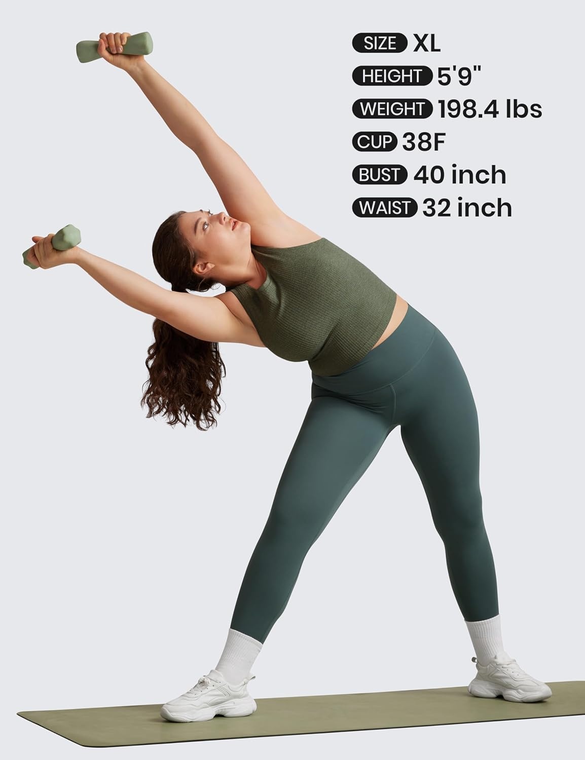 image:imageCRZ YOGA Seamless Ribbed High Neck Crop Tank Tops for Women Longline Racerback Padded Sports BrasOlive Green