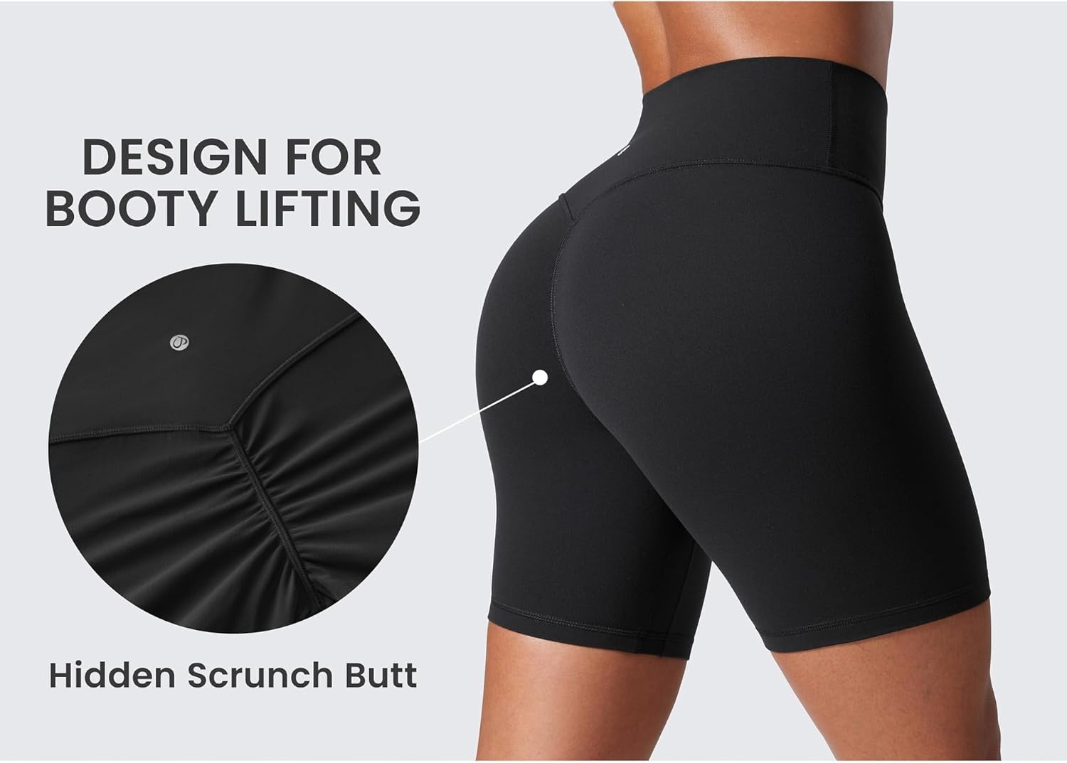 image:imageCRZ YOGA Secretsculpt Butterlift Biker Shorts 6 No Front Seam High Waist Womens Workout Gym Booty Scrunch ButtBlack