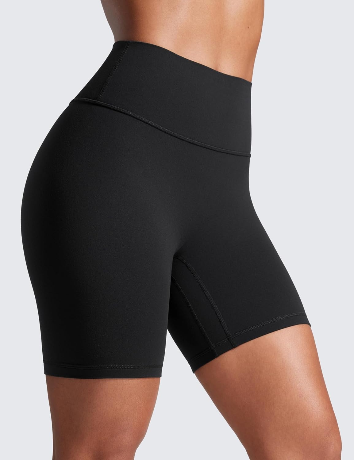 image:imageCRZ YOGA Secretsculpt Butterlift Biker Shorts 6 No Front Seam High Waist Womens Workout Gym Booty Scrunch ButtBlack
