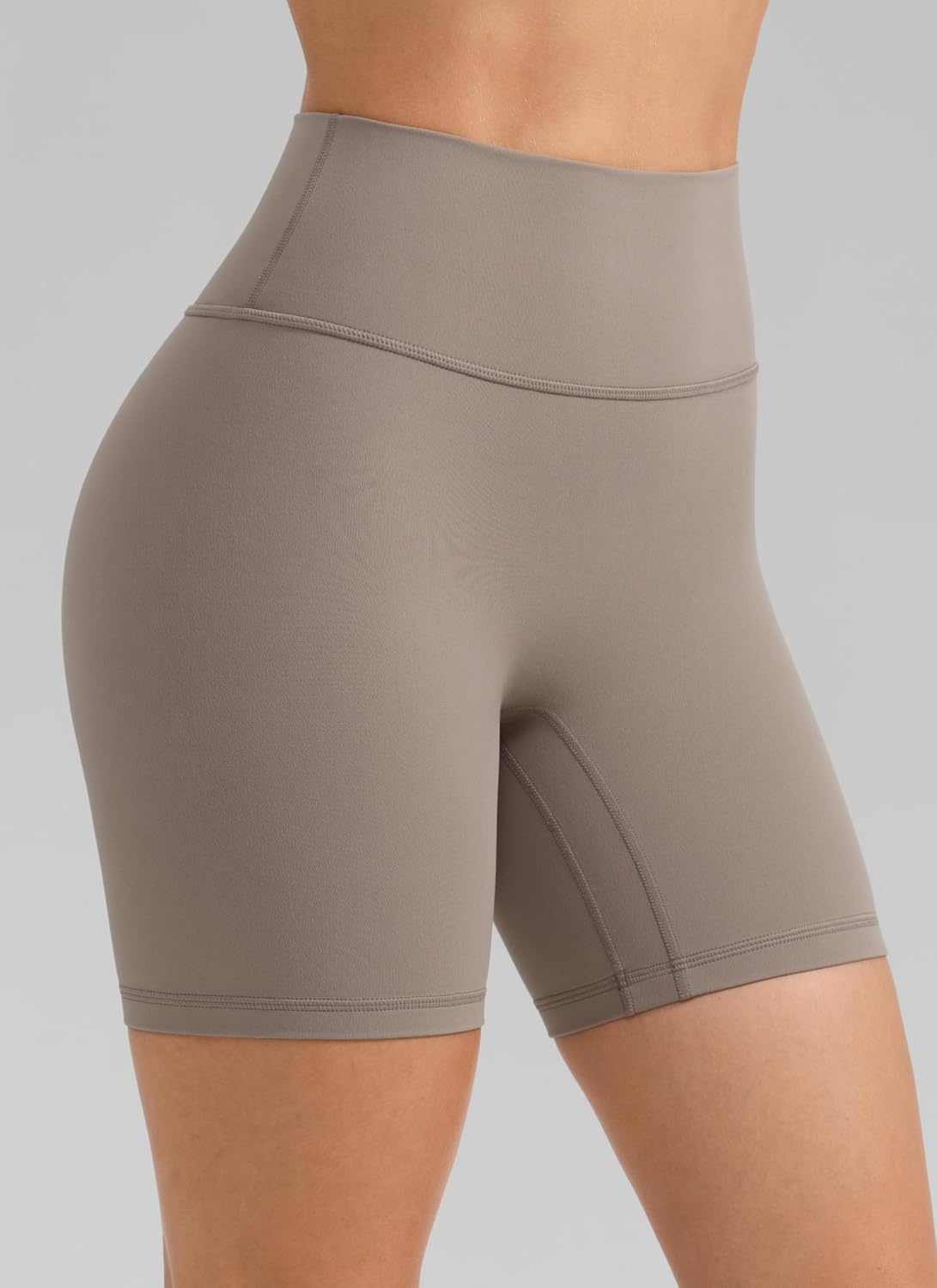 image:imageCRZ YOGA Secretsculpt Butterlift Biker Shorts 6 No Front Seam High Waist Womens Workout Gym Booty Scrunch ButtCreamy Latte