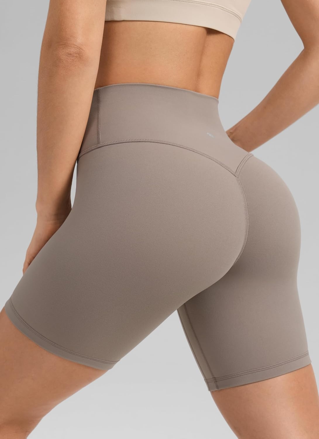 image:imageCRZ YOGA Secretsculpt Butterlift Biker Shorts 6 No Front Seam High Waist Womens Workout Gym Booty Scrunch ButtCreamy Latte