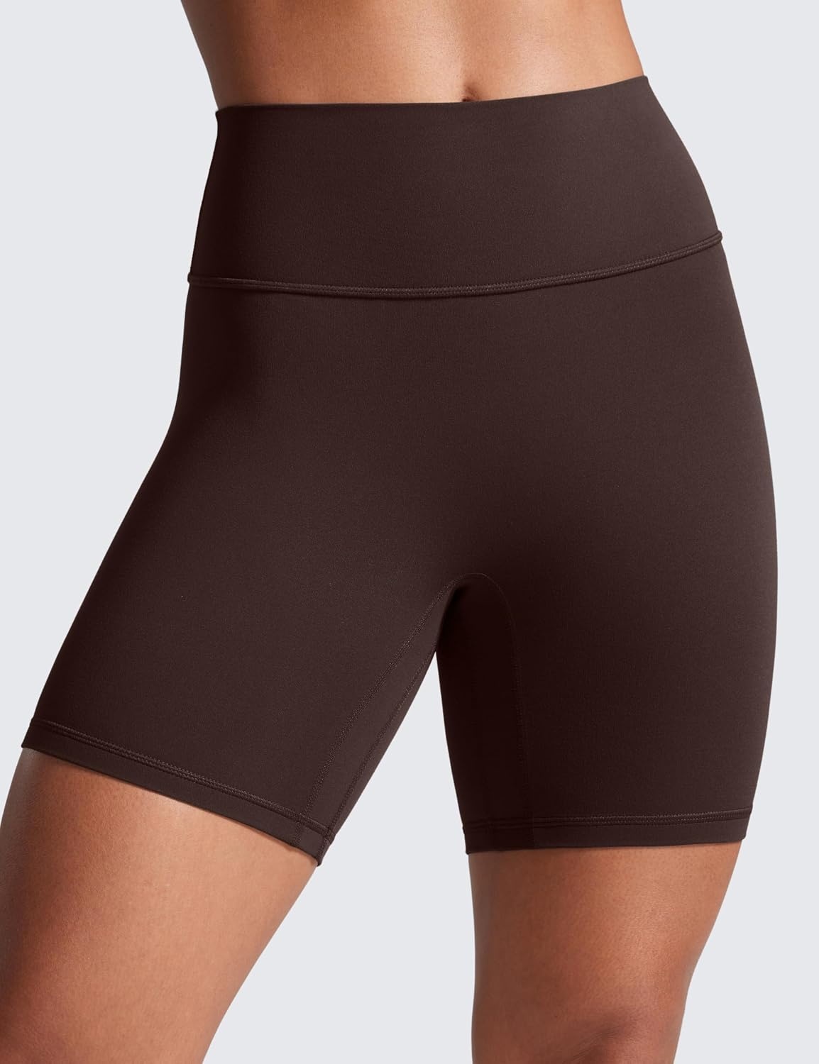 image:imageCRZ YOGA Secretsculpt Butterlift Biker Shorts 6 No Front Seam High Waist Womens Workout Gym Booty Scrunch ButtHot Fudge Brown