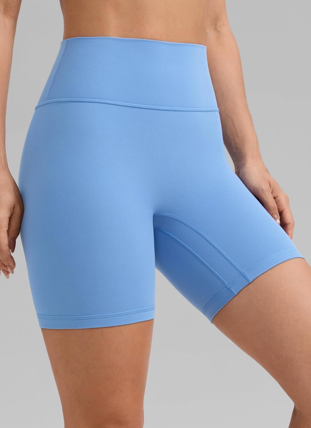 image:imageCRZ YOGA Secretsculpt Butterlift Biker Shorts 6 No Front Seam High Waist Womens Workout Gym Booty Scrunch ButtParty Blue