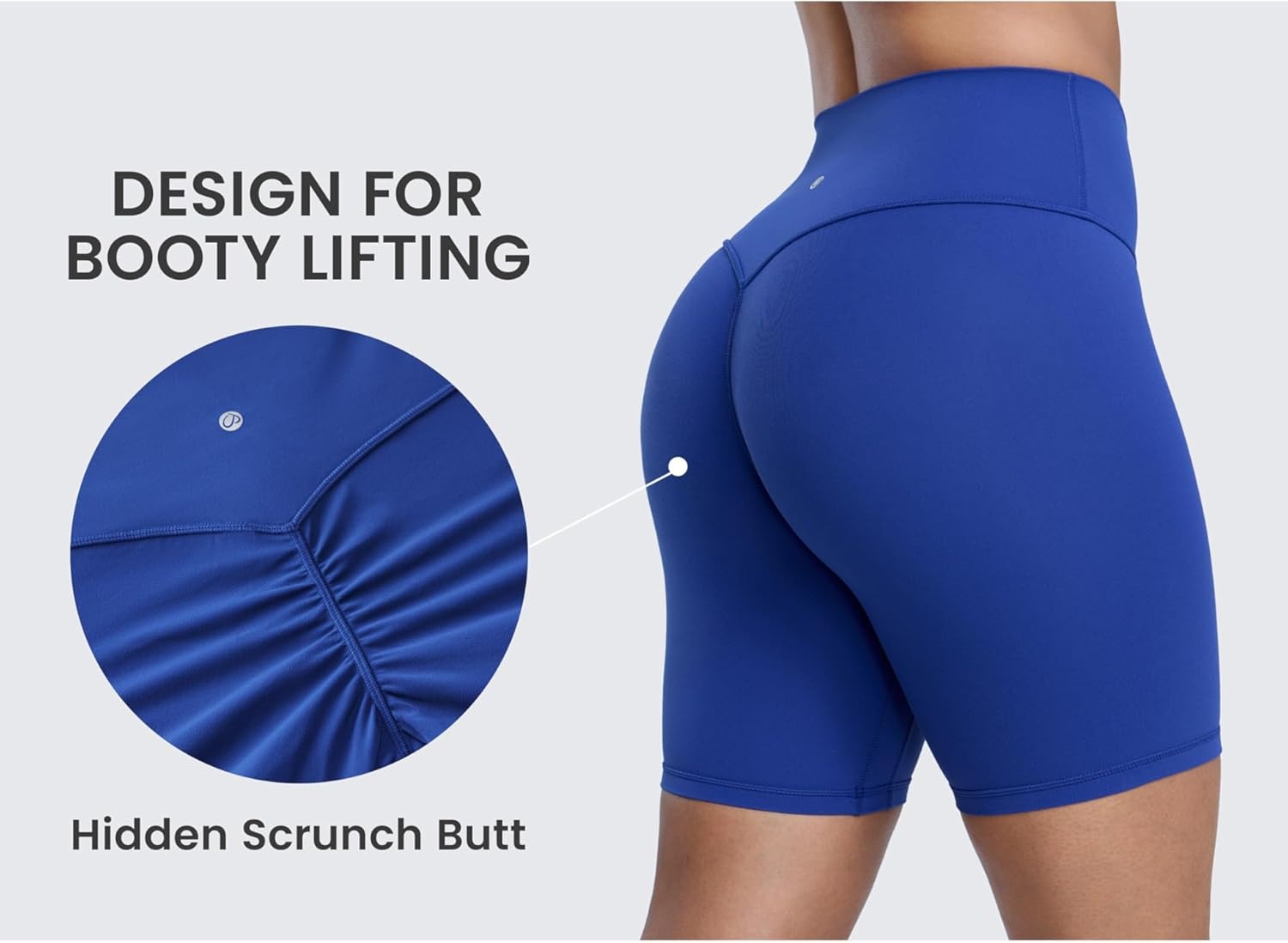 image:imageCRZ YOGA Secretsculpt Butterlift Biker Shorts 6 No Front Seam High Waist Womens Workout Gym Booty Scrunch ButtWaves Blue