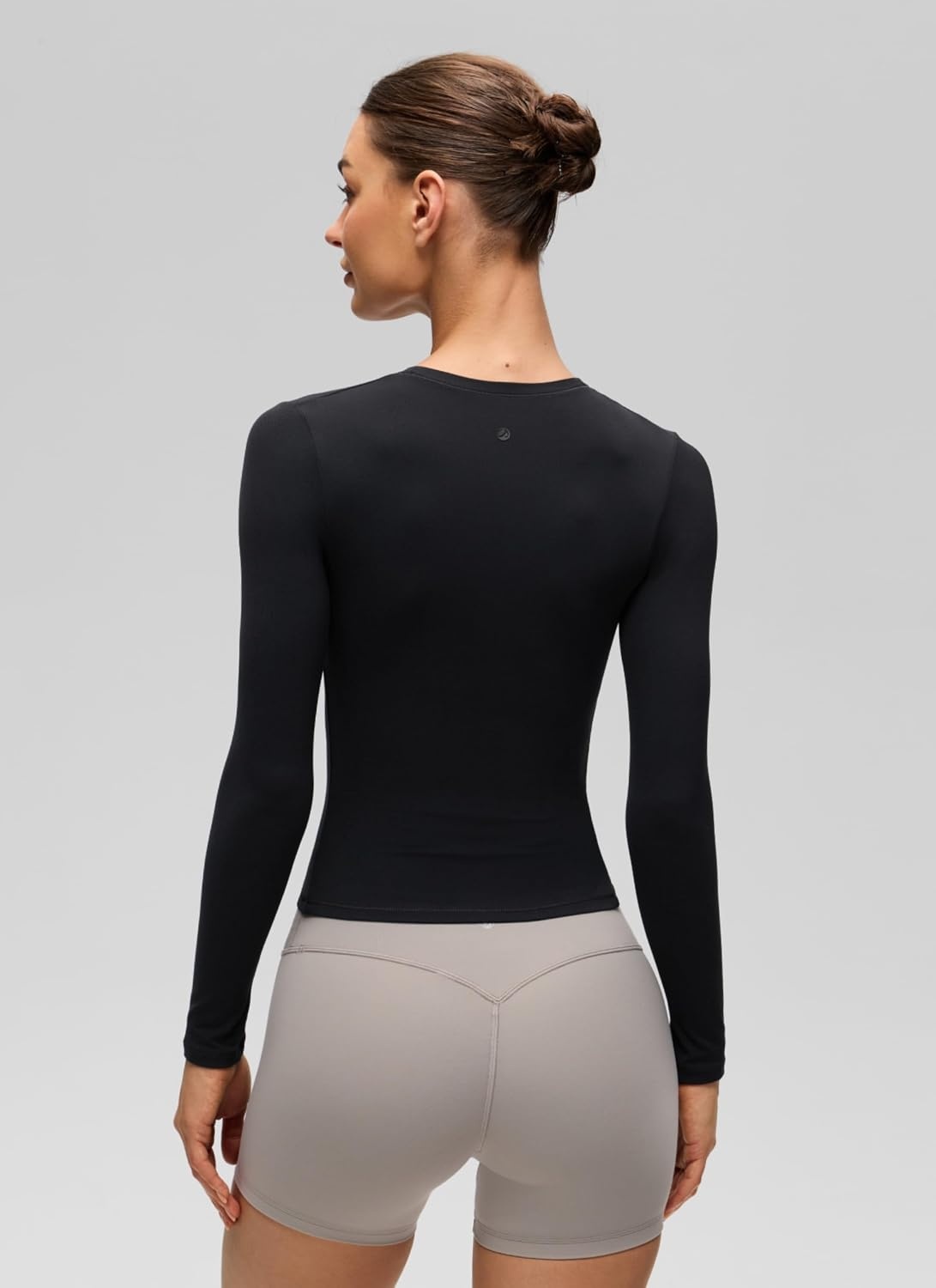 image:imageCRZ YOGA Softembrace Crewneck Long Sleeve Shirts for Women Workout Casual Going Out Tops Soft Fitted Tight Fall TShirtsBlack