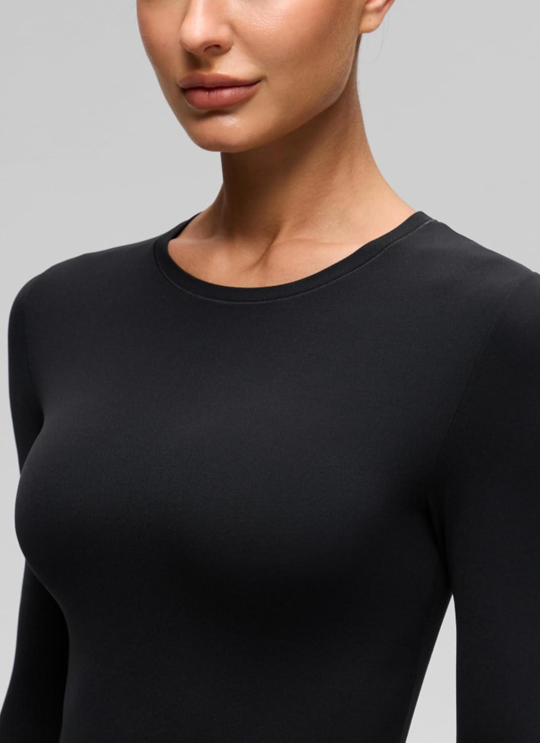 image:imageCRZ YOGA Softembrace Crewneck Long Sleeve Shirts for Women Workout Casual Going Out Tops Soft Fitted Tight Fall TShirtsBlack